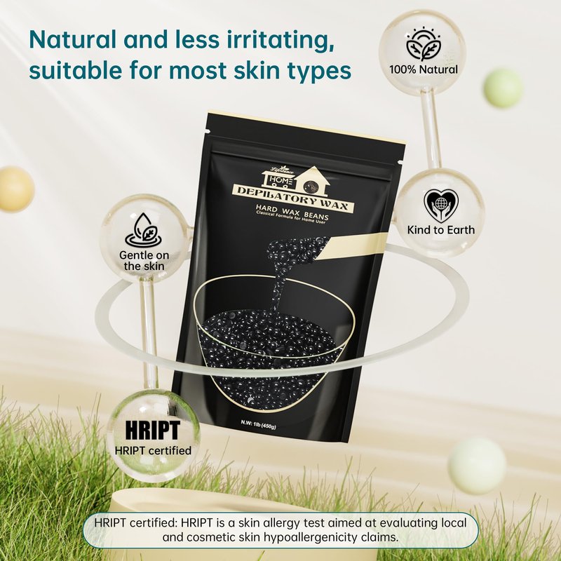 Lifestance Hard Waxing Beads for Large Areas - 1lb Blackberry Coarse Hair Removal for Underarm, Leg, Body, Brazilian Bikini at Home for Women and Men