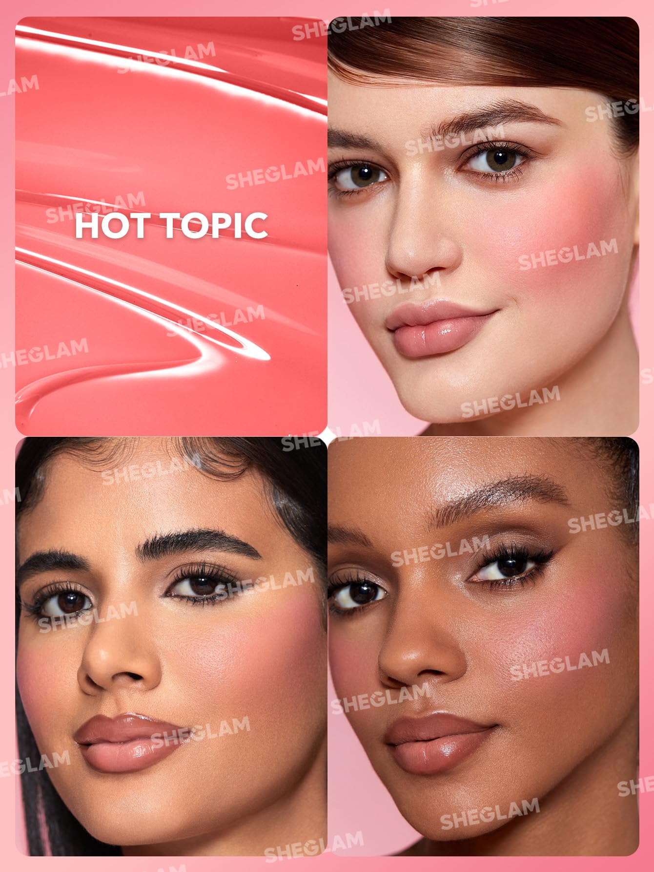 SHEGLAM Color Bloom Liquid Blush Makeup for Cheeks Matte Finish -004 Hot Topic
