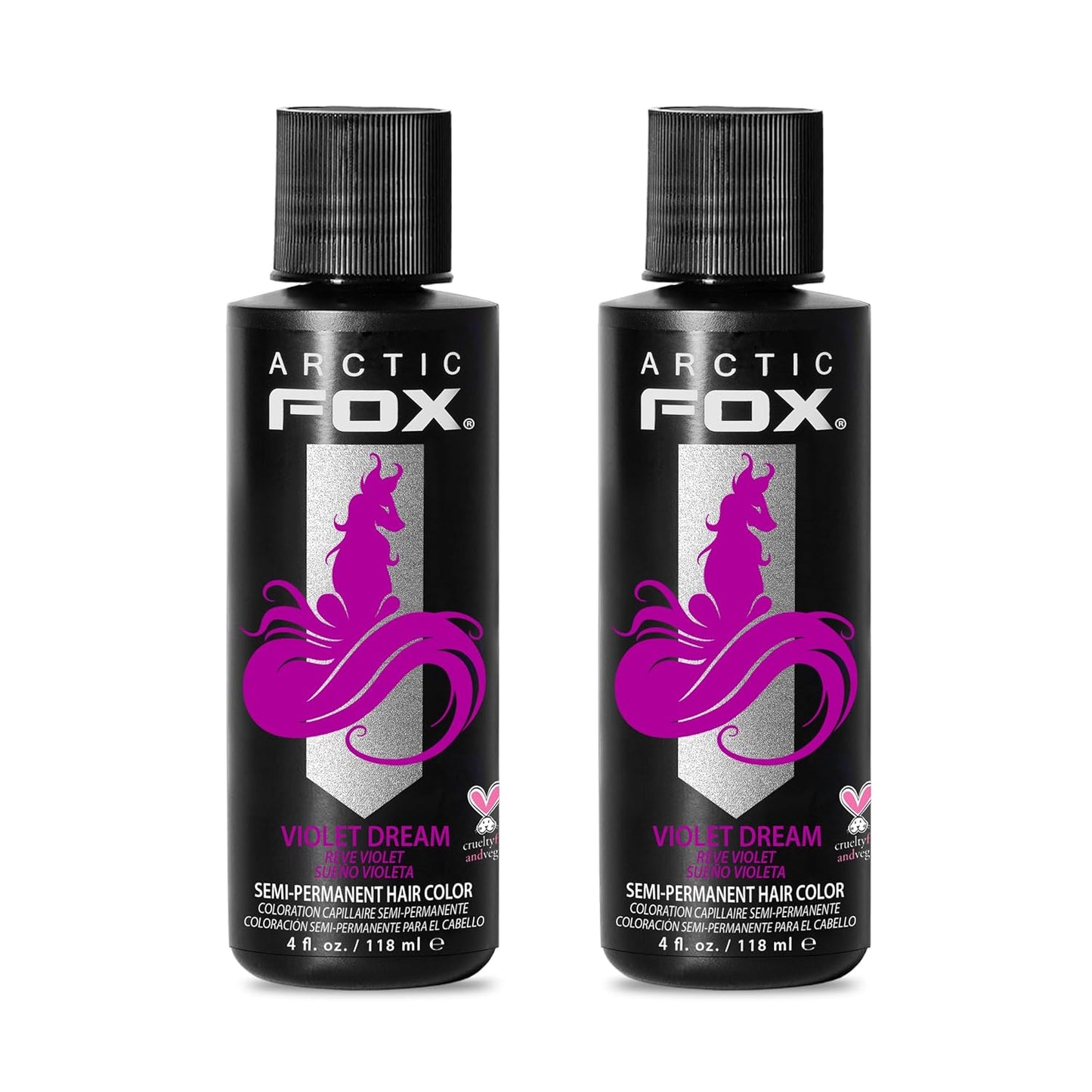 Arctic Fox Semi-Permanent Hair Dye - Vibrant Purple AF Color | Vegan, Ammonia-Free, 4 Fl Oz