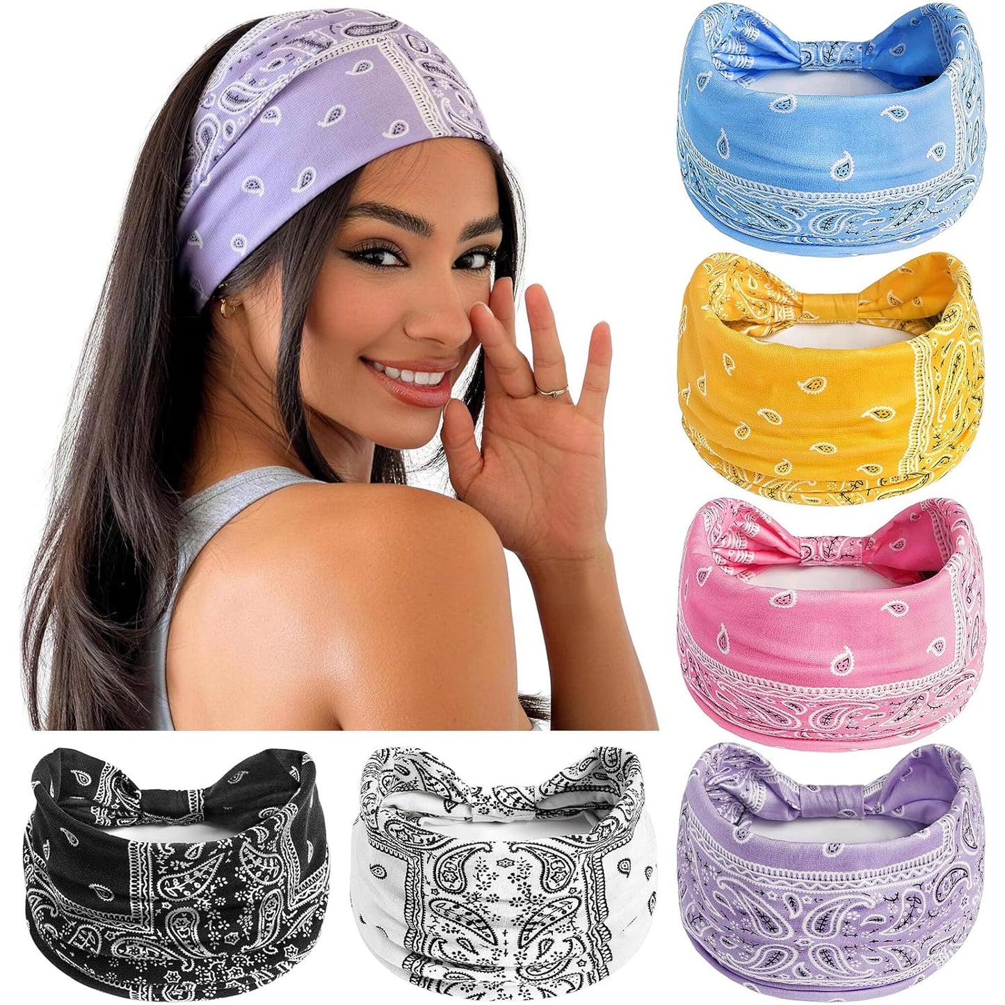 Wide Headbands for Women - No Slip Knotted Turban Hair Accessories | Dark Green Boho Style