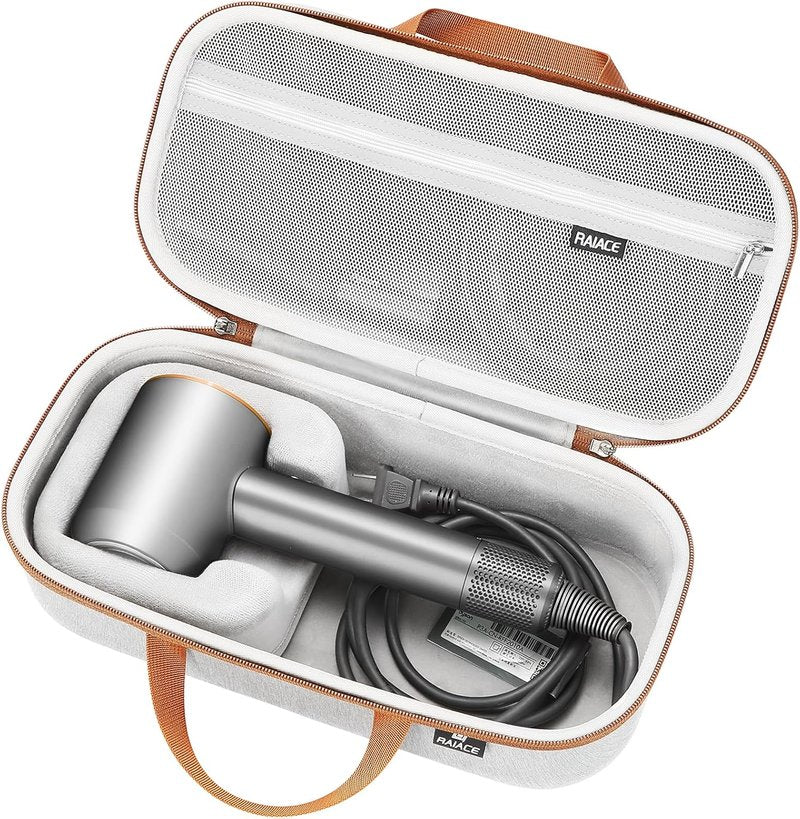 Dyson Hair Dryer Hard Storage Case - Travel Carrying Bag | Gray with Gray Lining