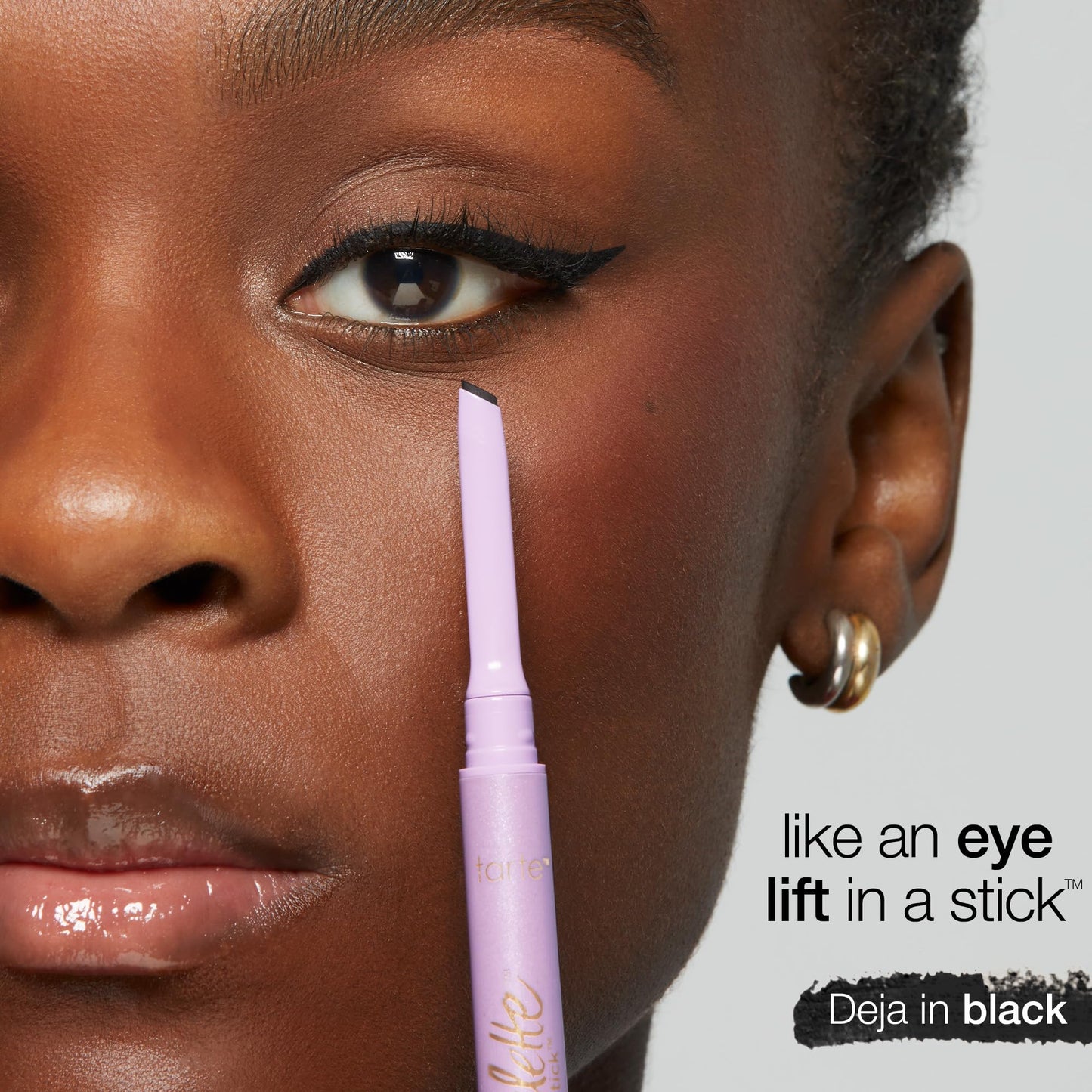 tarte tartelette quick stick liner – Ultra-Thin Slanted Tip Gel Eyeliner for Precision, Waterproof Eye Makeup, Vegan & Cruelty-Free, full size, black