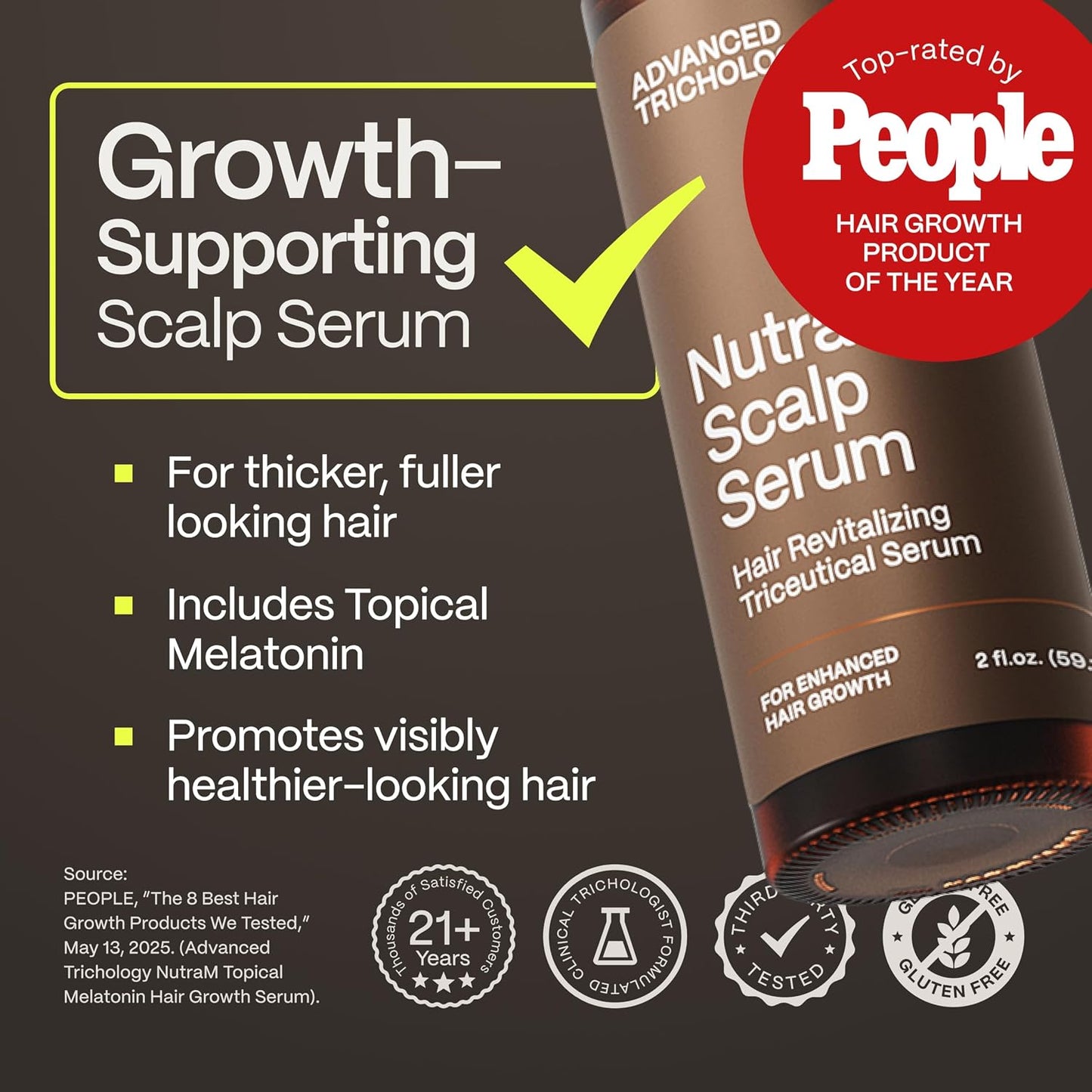 NutraM™ Hair Growth Serum - DHT Blocker for Thinning Hair | Dermatologist Tested, 20 Years of Experience