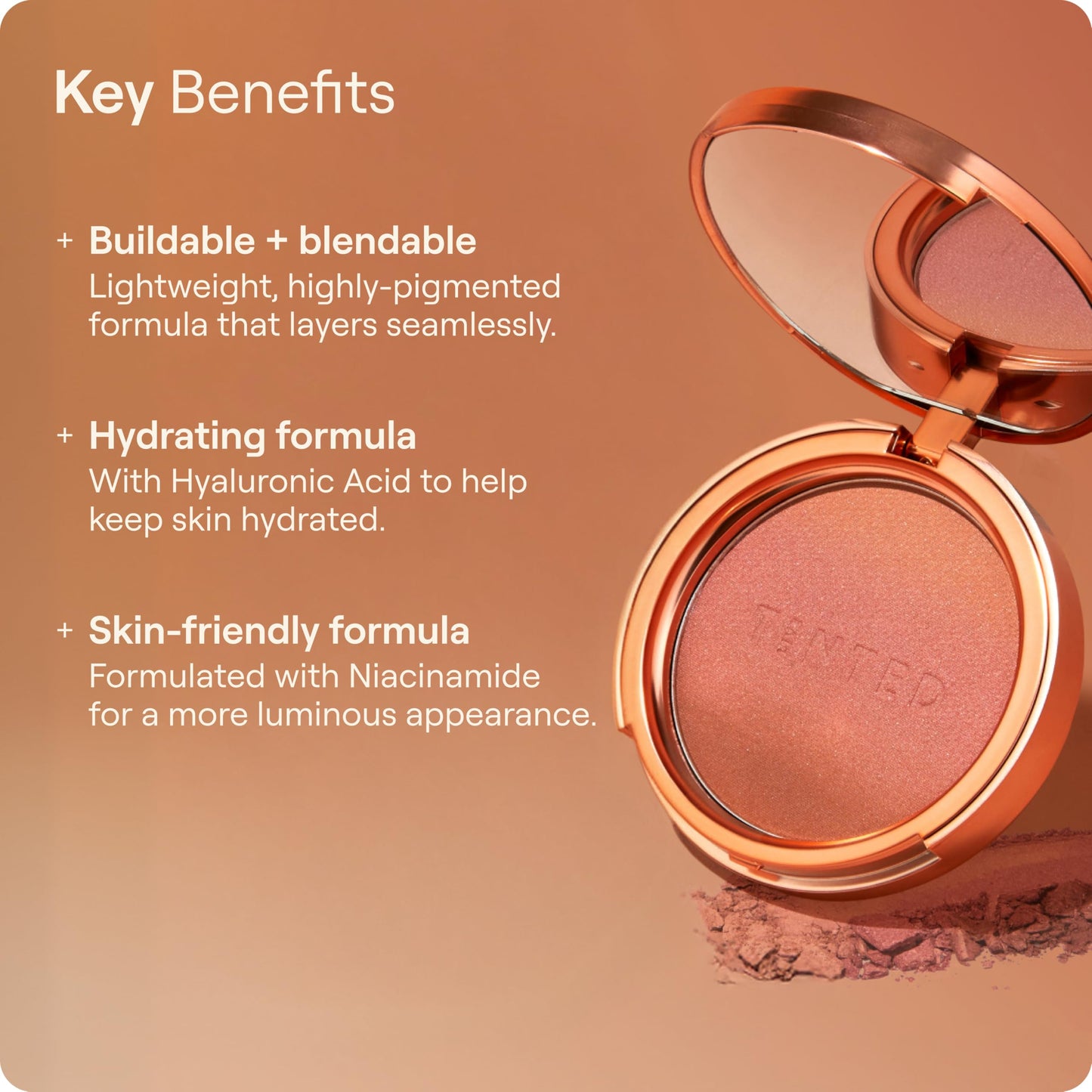 Live Tinted Huebeam Jumbo Gradient Blushing Bronzer - Lightweight, Highly-Pigmented, Buildable & Blendable - Sunkissed, Glowy, Even Toned Skin Face Blush and Bronzer - 15g / 0.5 oz