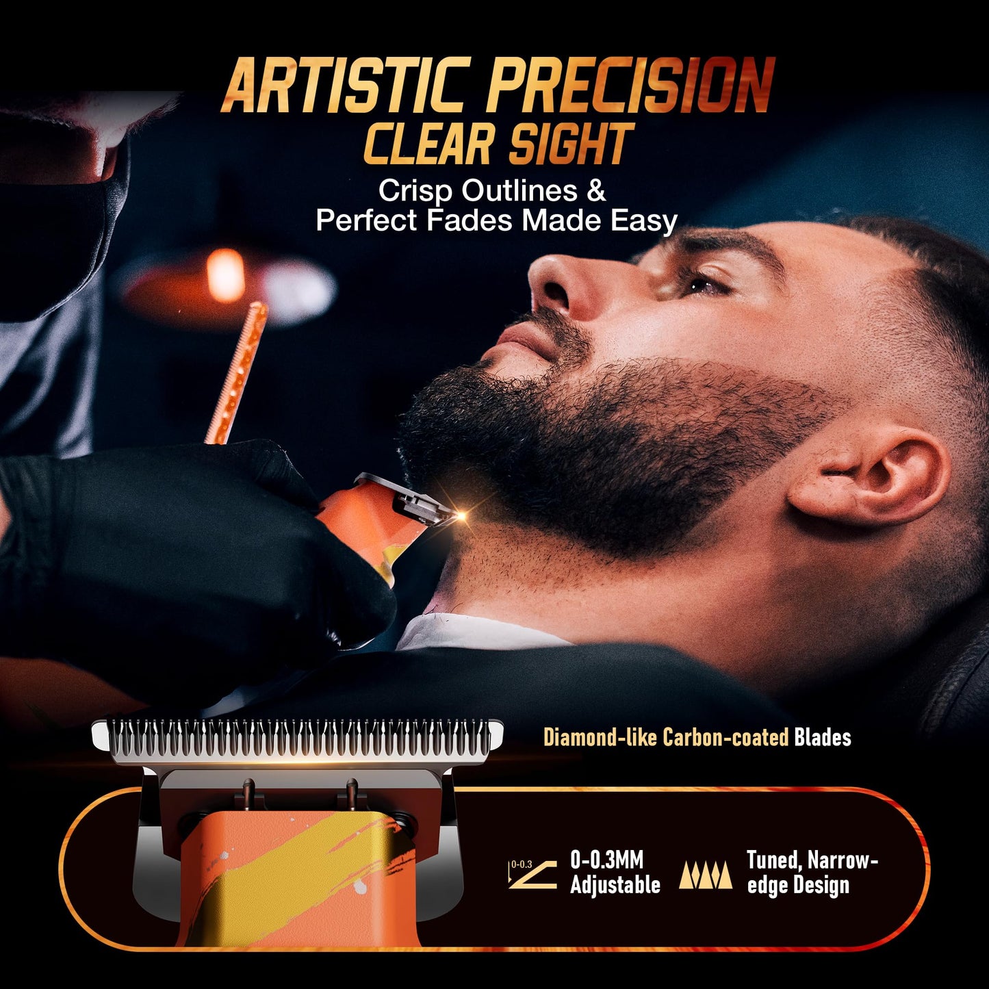 SUPRENT Sandstorm Professional Hair Clippers for Men - High Performance Motor Barber Clippers & Zero Gapped Trimmer Combo, Blue Titanium Blades, Cordless Hair Cutting Kit with Charging Stand