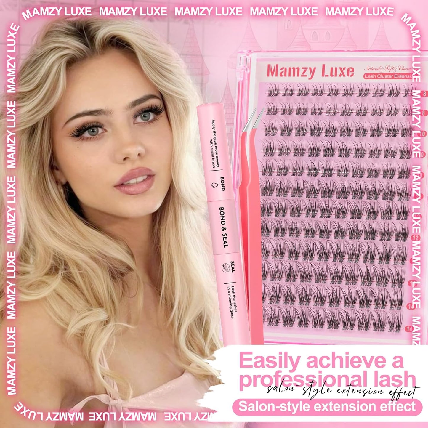 Natural Lash Clusters Kit - Short Wispy Eyelash Extensions 8-14MM | 120Pcs with Bond, Seal & Tweezers