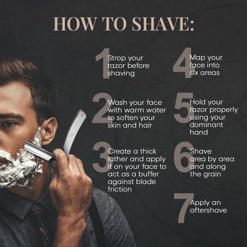 Naked Armor Merlin Straight Razor - Shave Ready 7/8" Round Nose Japanese Stainless Steel Straight Razors for Men with Powdered Steel Scale, Case Included, Close Shave