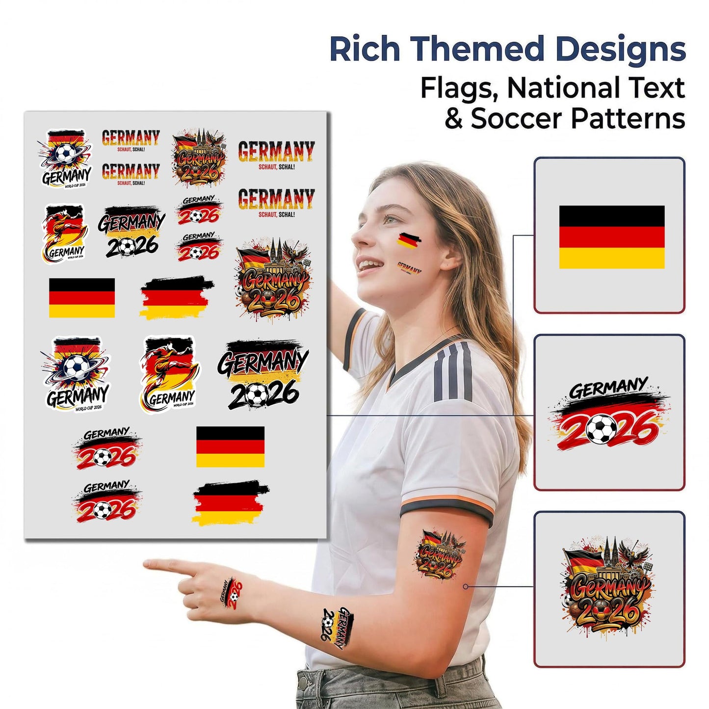 22 Pcs 2026 World Cup Tattoos Temporary Soccer Party Favors World Cup Party Decorations Soccer Stickers Gifts For Game Day Essential