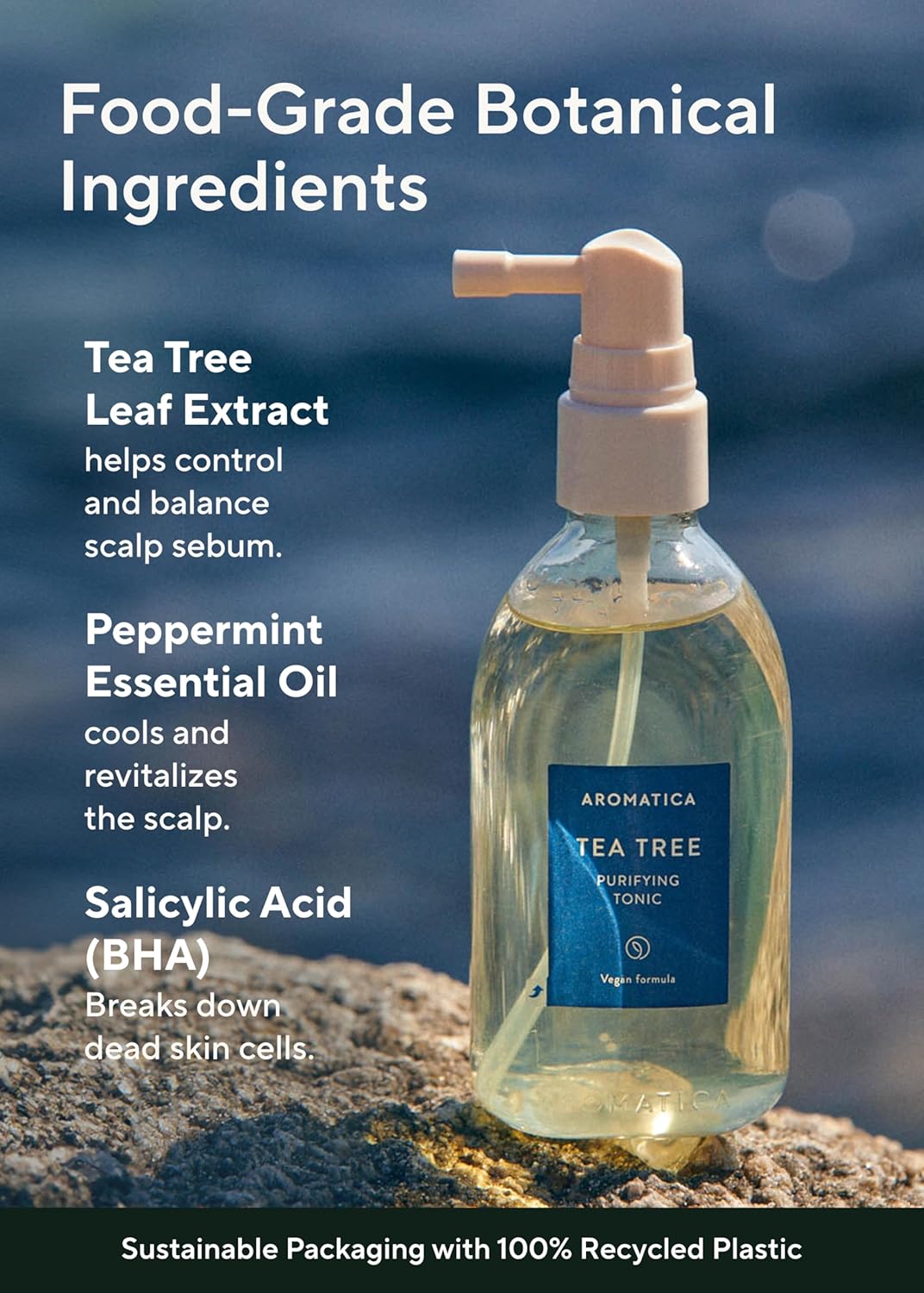Tea Tree Purifying Tonic - Vegan Scalp Treatment | Soothing & Cooling | Natural Ingredients (3.38oz)