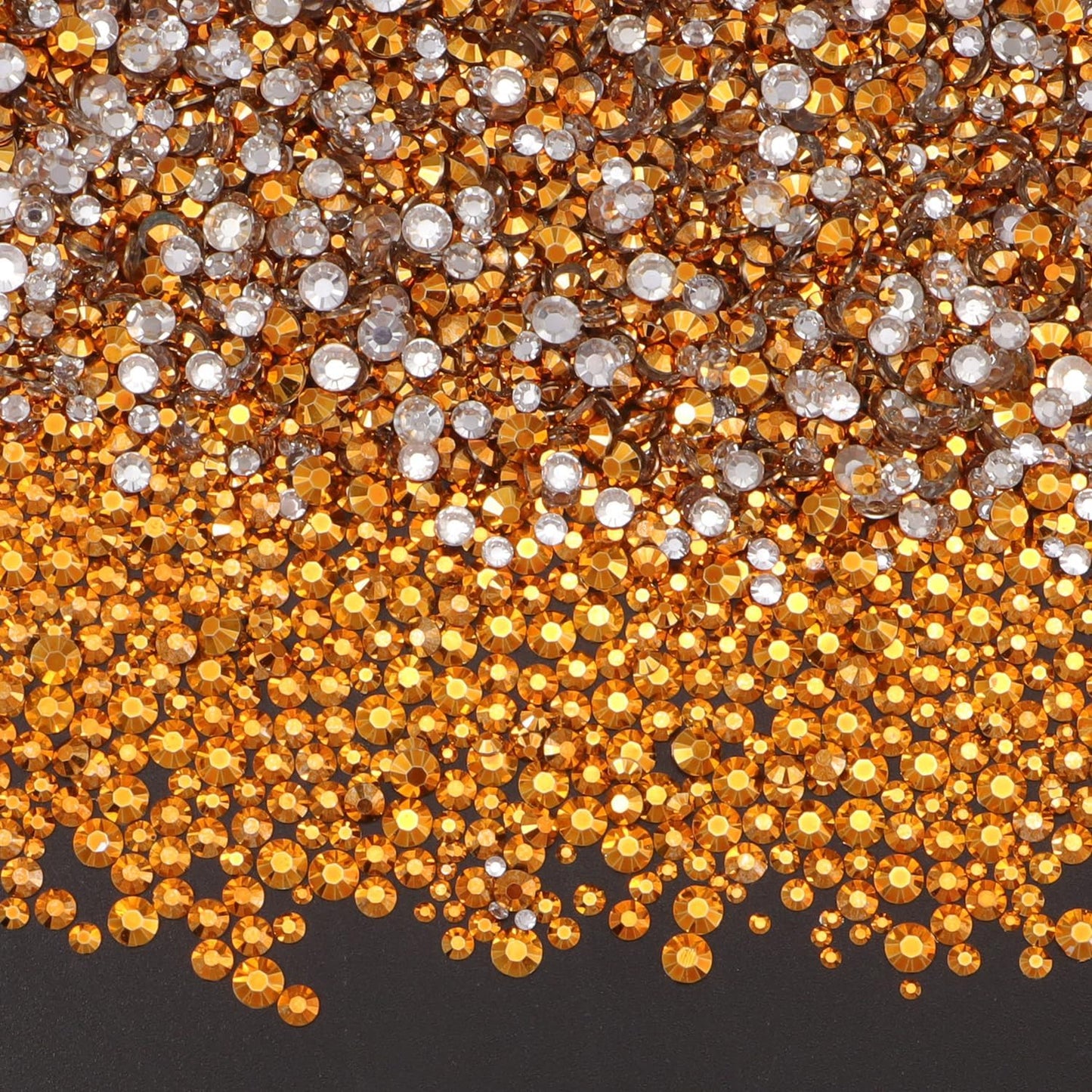Flatback Rhinestones for Crafts - 10,000 Pcs Black Crystal Gems | 2-5mm Resin Glitter for DIY Nail Art & Clothing Accessories