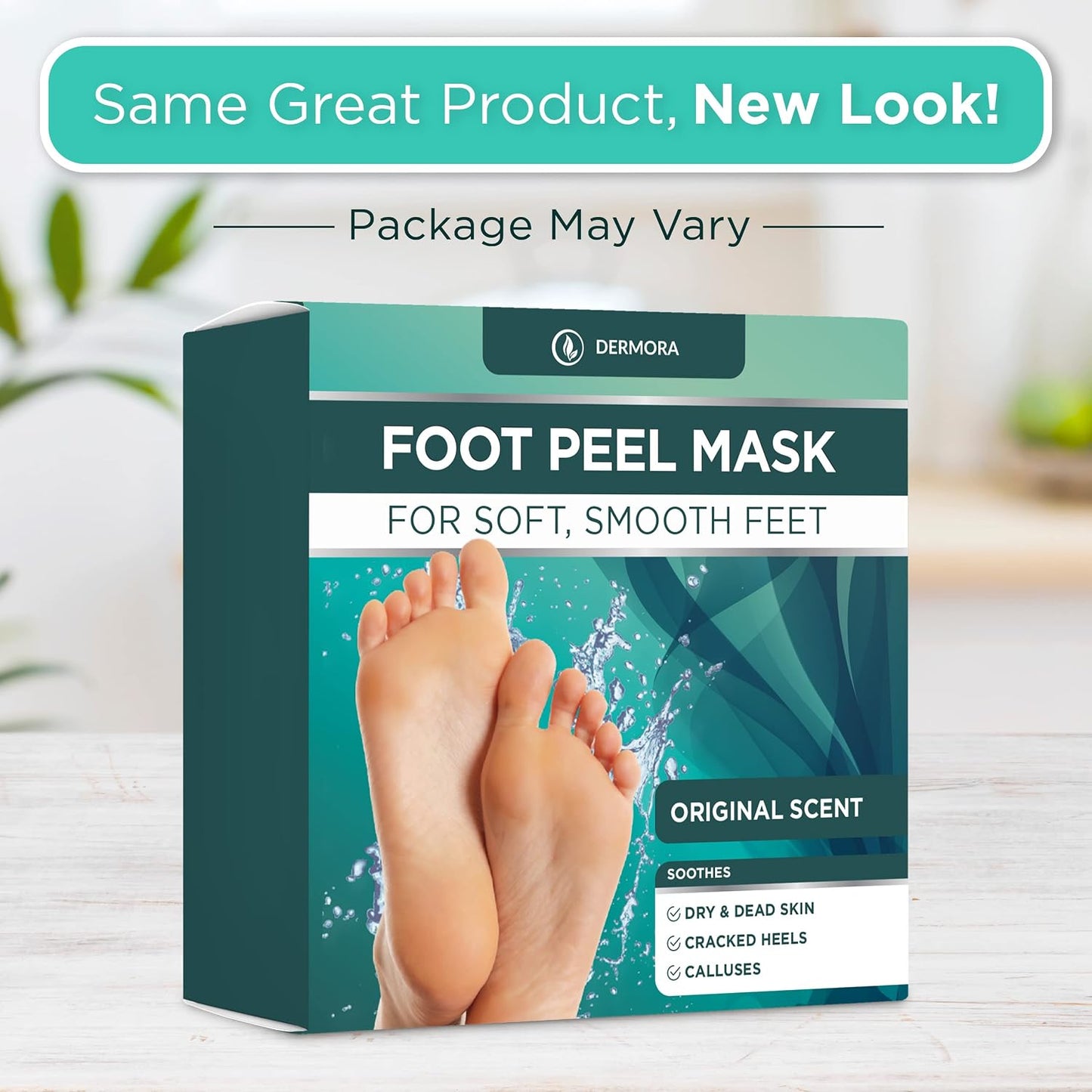 Exfoliating Foot Peel Mask - At-Home Spa Treatment for Dry, Cracked Feet | 2 Pairs Regular Size (Fits Women’s 11, Men’s 10)