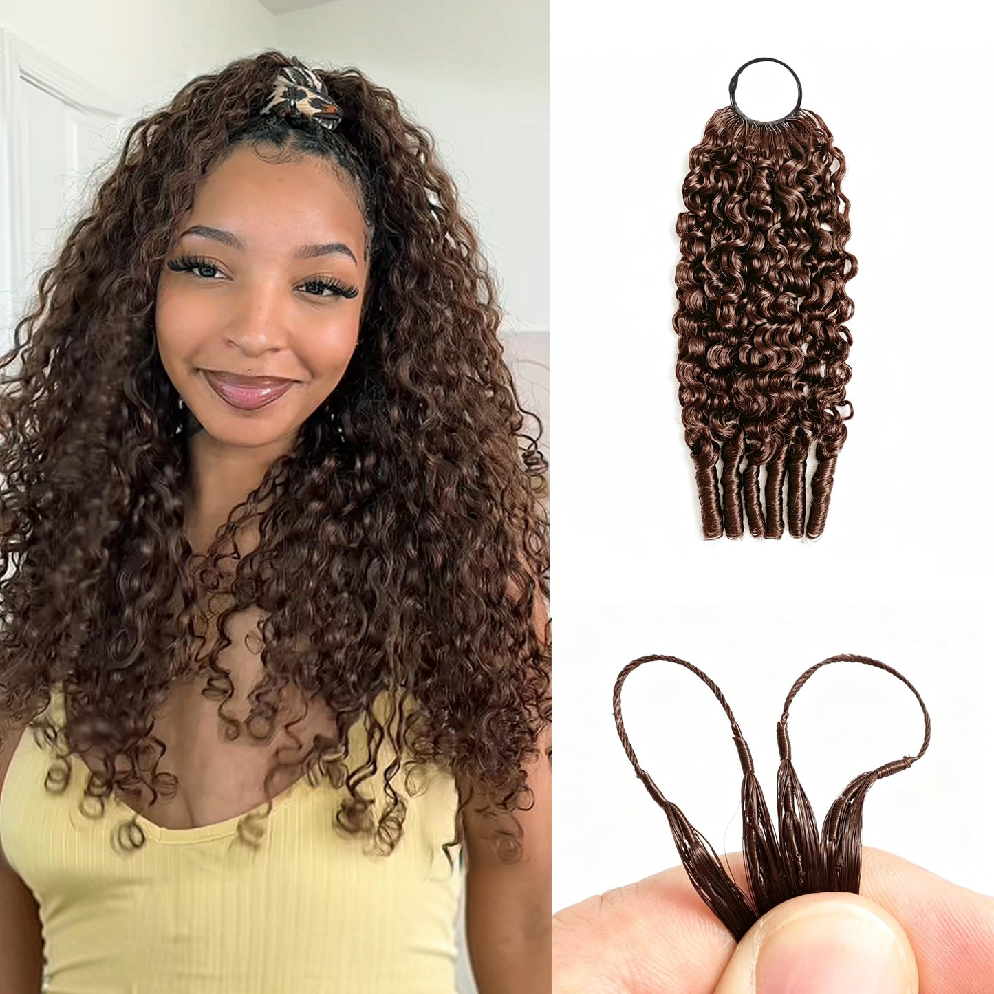 Burmese Curly Human Hair Feather Crochet Hair
