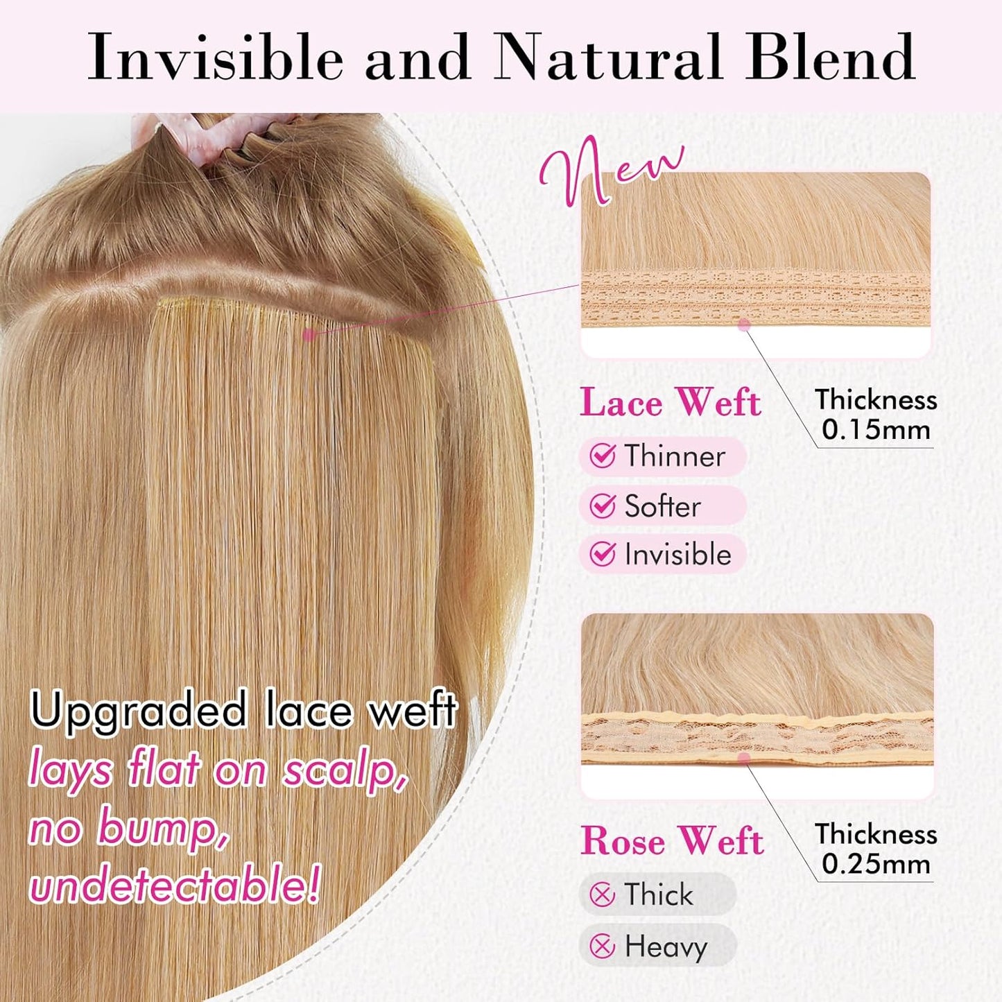 REECHO Clip-In Hair Extensions - 4PCS Short Curly Wavy 12" Chestnut Brown Lace Weft Hairpieces for Women
