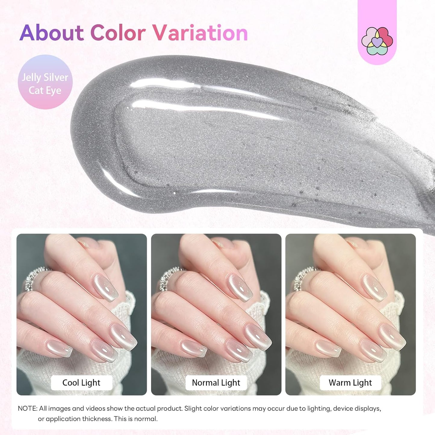 SAVILAND One-Step Cat Eye Gel Nail Polish - 5-in-1 Jelly Silver Color Builder | 0.5 OZ (15 ML)