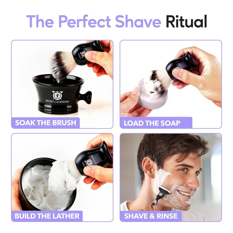 Henry Cavendish Lavender Shaving Soap with Shea Butter & Coconut Oil. Long Lasting 4 oz Puck Refill. Mens Shave Soap. All Natural. Rich Lather, Smooth Comfortable Shave. For Ladies and Gentlemen.