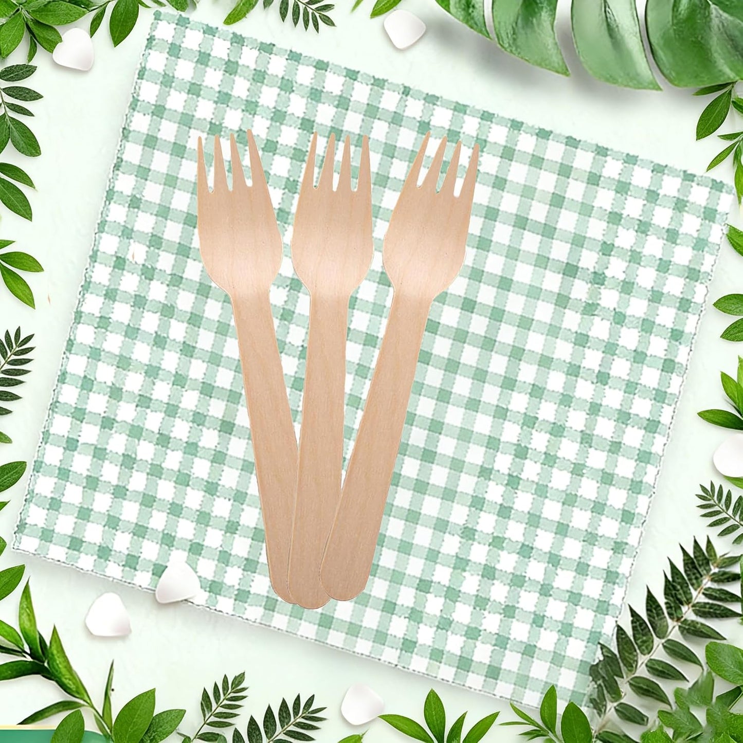Disposable Wooden Forks - 200 Pack Biodegradable Charcuterie Utensils | 6-Inch Eco-Friendly Forks for Parties & Picnics