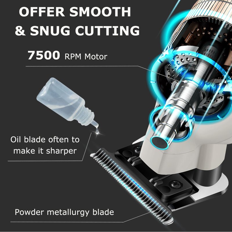 KEMEI PG2299 Beard & Hair Trimmer for Men Professional, Zero Gapped Hair Clippers for Men Cordless Trimmers for Barbers, Gray