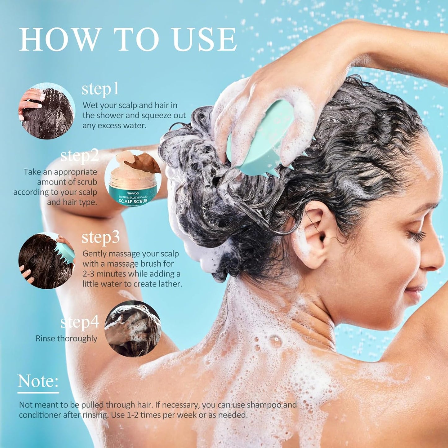 Biotin Scalp Scrub - 2-in-1 Exfoliator & Detox Shampoo with 3% Salicylic Acid | Tea Tree Oil for Dandruff & Itchy Scalp