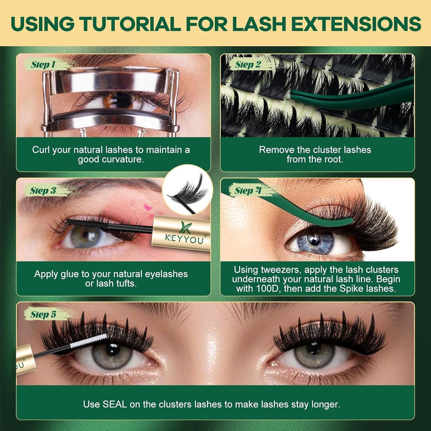 Manga Lash Clusters Kit - 200D Wet Look Anime Lashes | 12-20mm Wispy Fluffy Individual Lashes for Cosplay & Daily Makeup