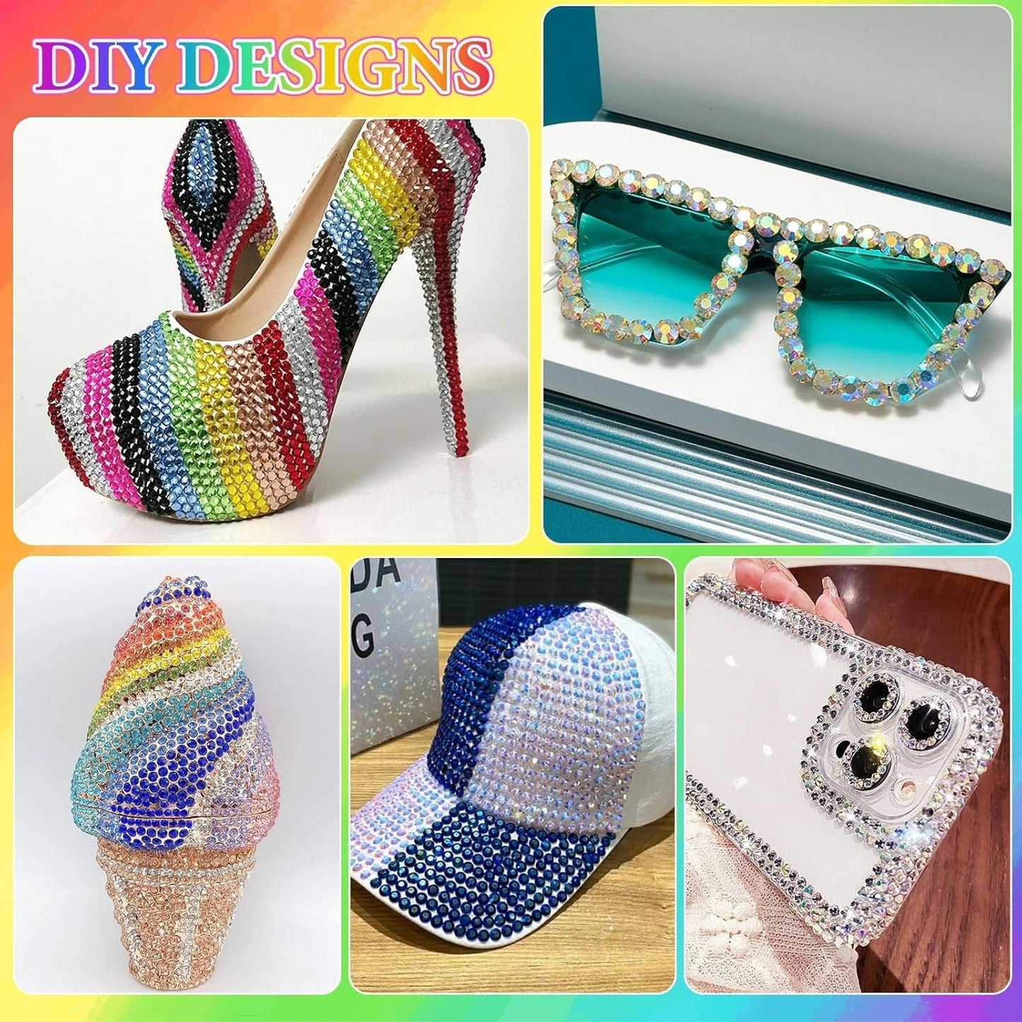 32000 Pcs Rhinestones Bedazzling Kit - 3mm Color Resin Gems for Crafts | DIY Clothing, Shoes & Makeup
