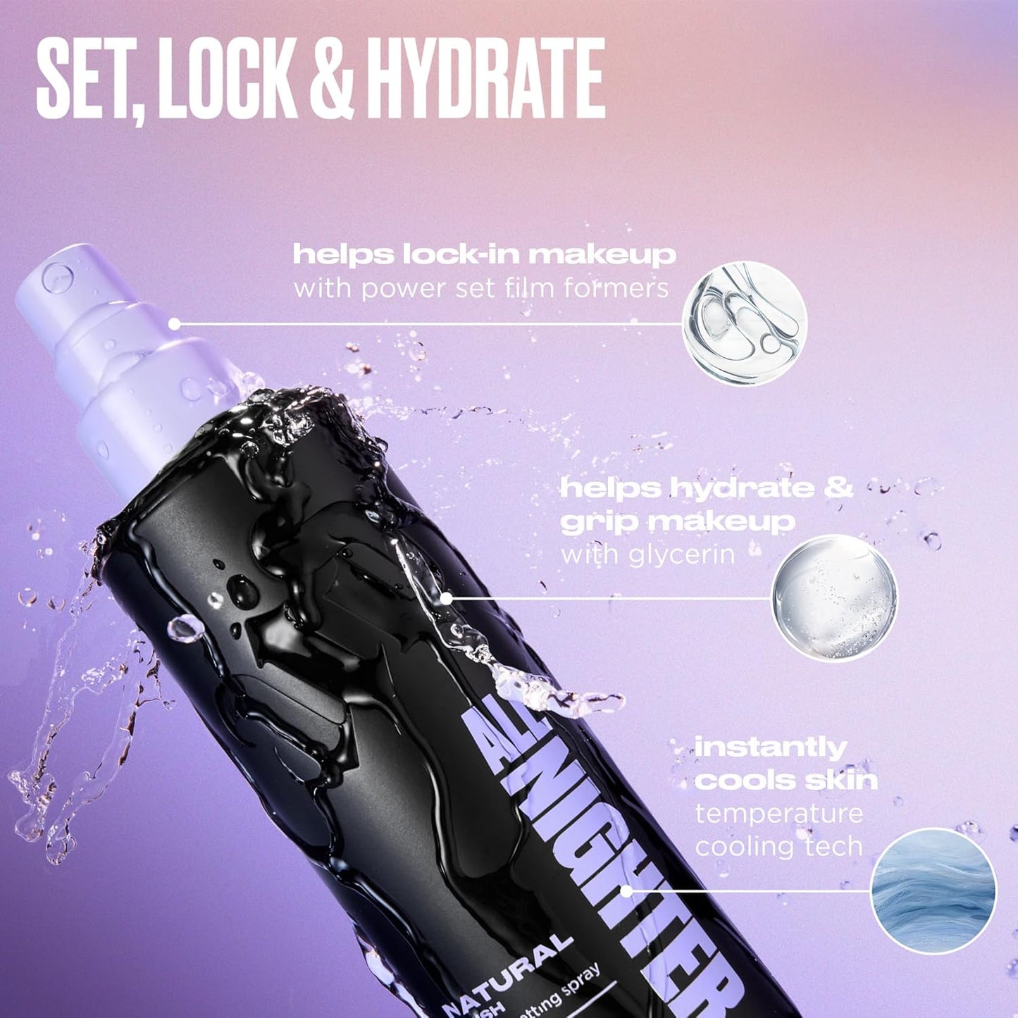 Urban Decay All Nighter Waterproof Makeup Setting Spray - 24HR Wear, Ultra-Fine Mist, Hydrating Formula | All Skin Types