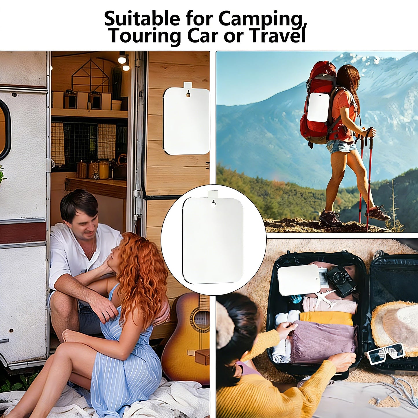 JEIAKONJI 2 Pack Shower Mirror for Shaving, Shower Mirror for Shaving Men(Lager 10.7 x 8 Inch); Small Wall Mirrors for Showers, Shatterproof Plexiglass Makeup Mirrior, Travel Camping Showers Mirrors