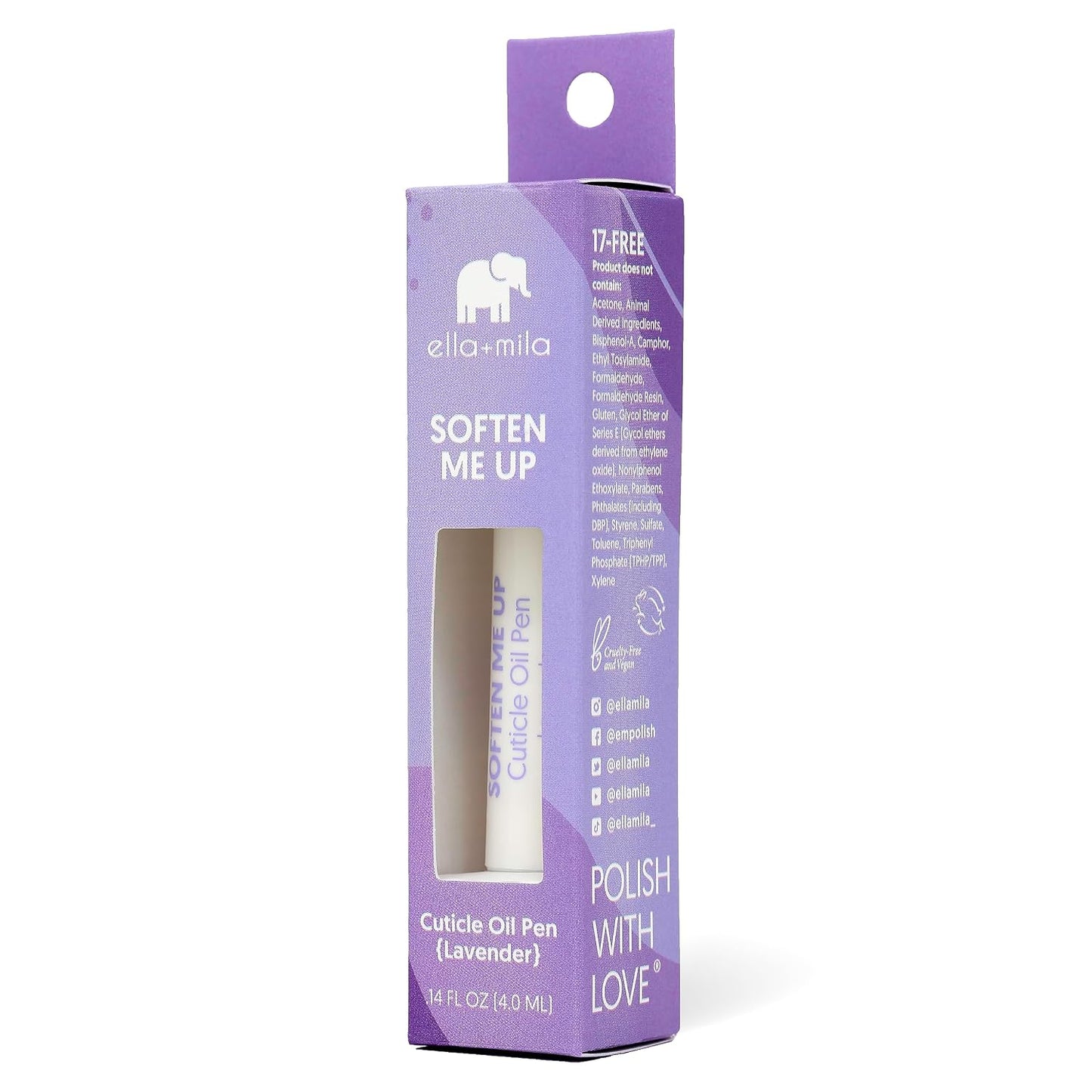 Cuticle Oil Pen for Nails - Vitamin E Enriched Moisturizer for Growth & Strength | Vegan Hangnail Treatment - Travel Size (0.14 fl oz)