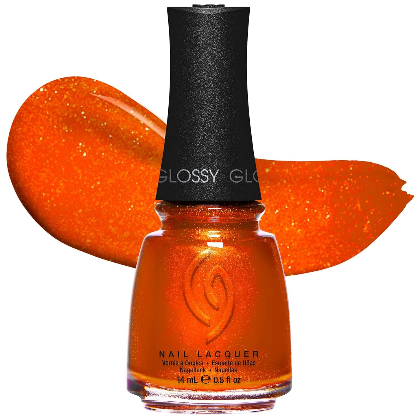 China Glaze Nail Lacquer - Moment in the Sunset Coral Pink Polish | Quick Dry, Chip Resistant, Shimmer Finish, 0.5 fl oz