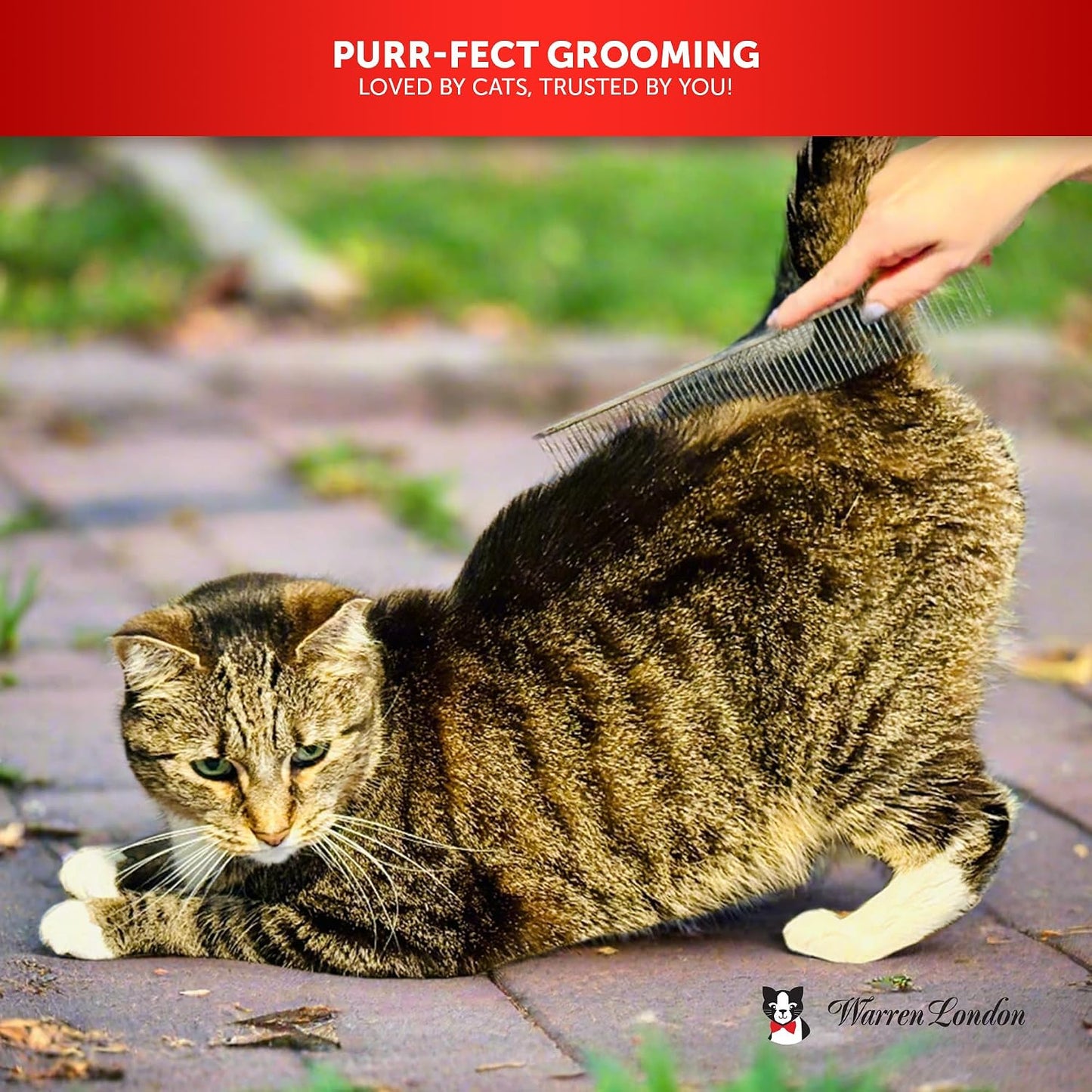 Warren London Cat Grooming Comb - 9" Copper DeMatter Pro Max | Gentle Detangler for Long, Thick Coats