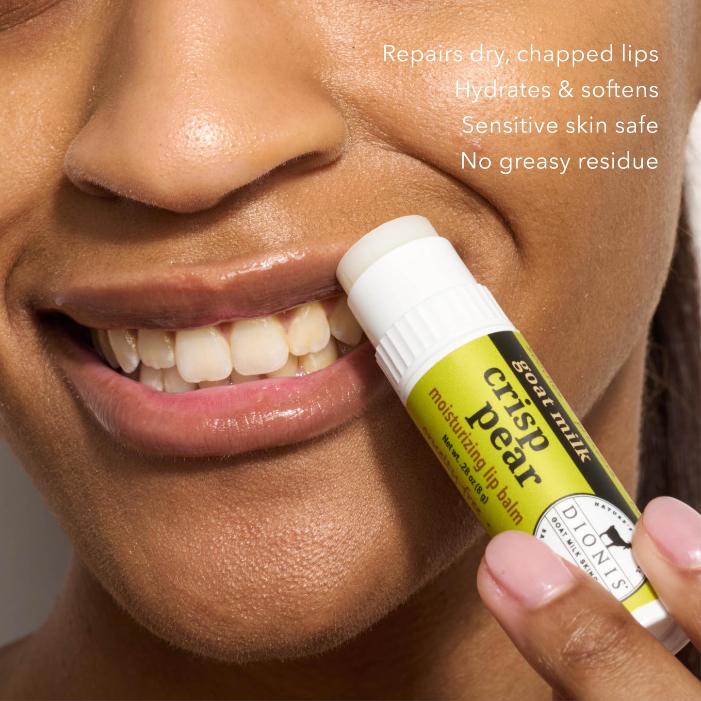 Dionis Goat Milk Jumbo Lip Balm - Moisturizing for Dry, Chapped, Lips, Conditioning with Beeswax, Shea Butter, Coconut Oil - Crisp Pear 0.28oz (Pack of 3)