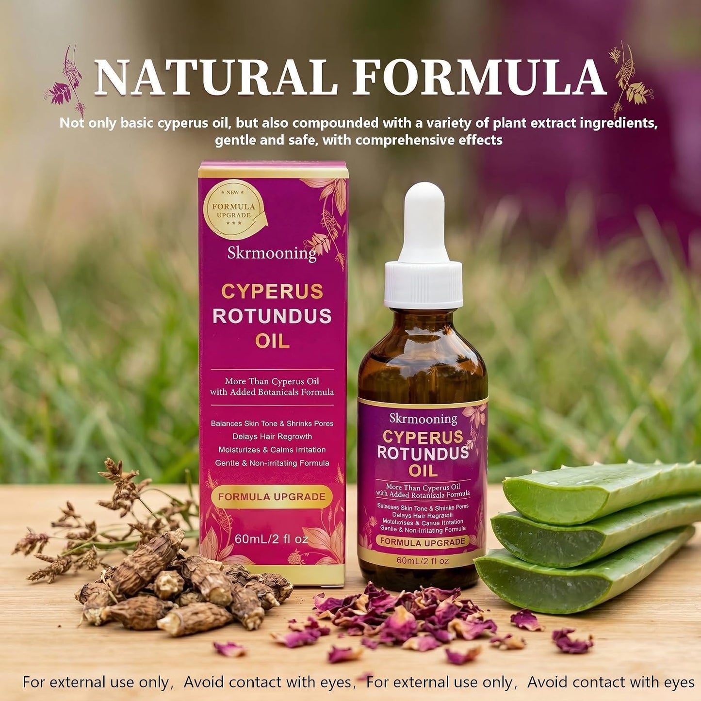 Cyperus Rotundus Oil - Natural Hair Removal Oil with Aloe Vera & Jojoba | 2PCS for All Skin Types