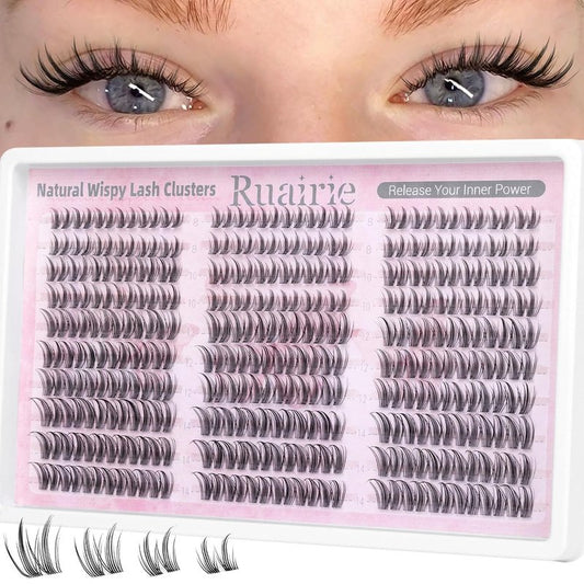 Manga Lash Clusters - Natural Wispy Eyelash Extensions | C-Curl 8-14mm, 180pcs DIY Kit