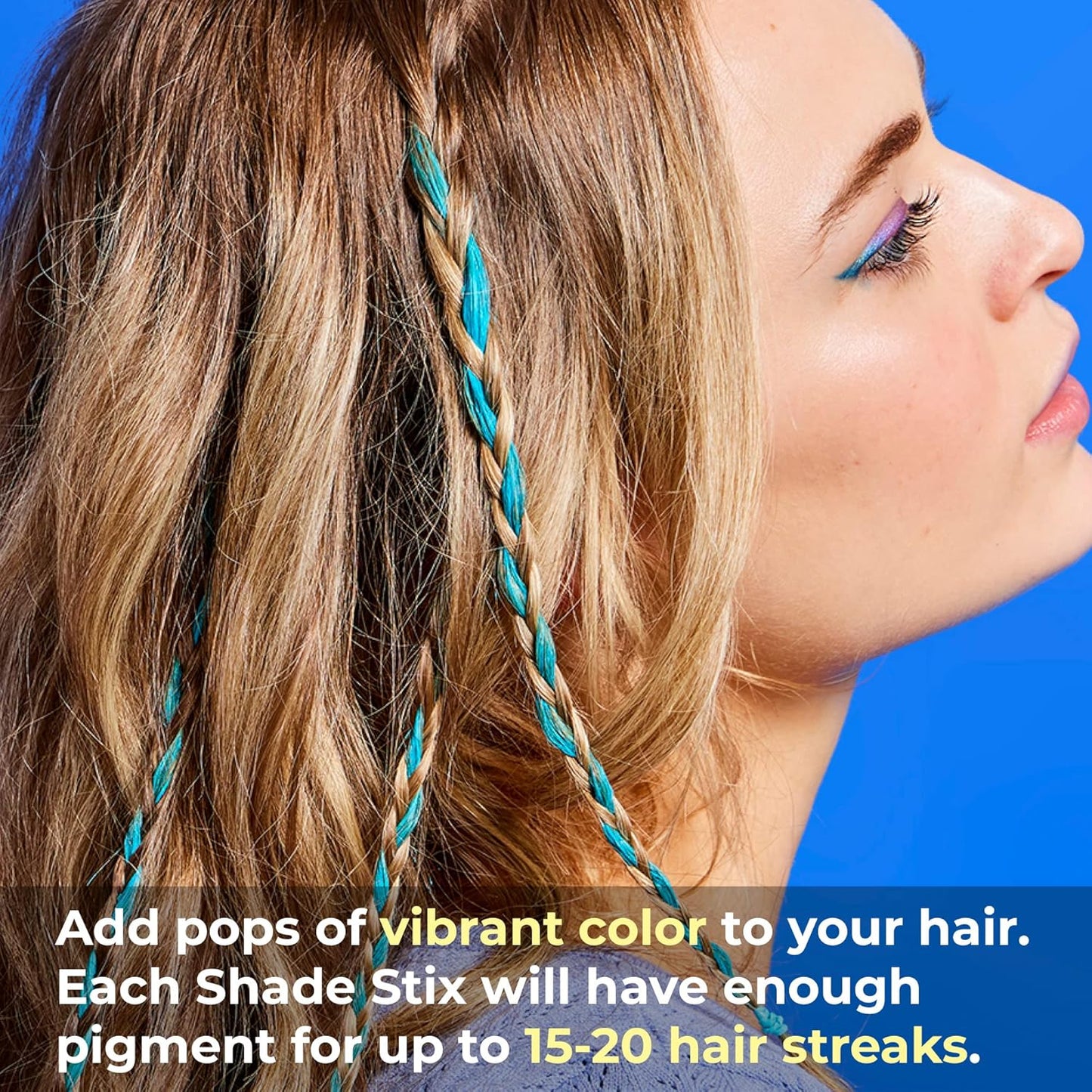 Temporary Hair Color Stix - Hally Blue Washable Hair Chalk for Kids, Teens & Adults | 12 ml Hair Makeup for Festivals & Parties