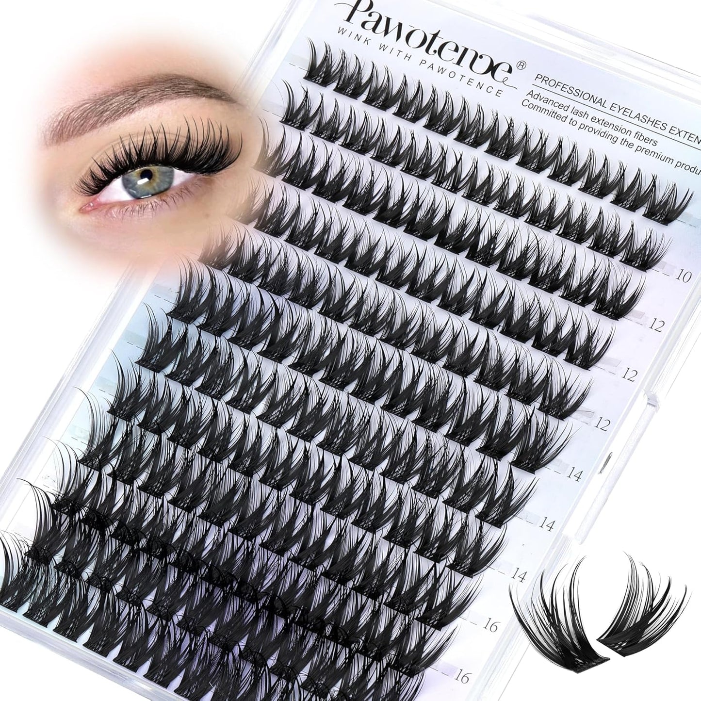 Manga Lash Clusters - 10-18mm Individual Eyelash Extensions | 144pcs Anime False Lashes for DIY Application