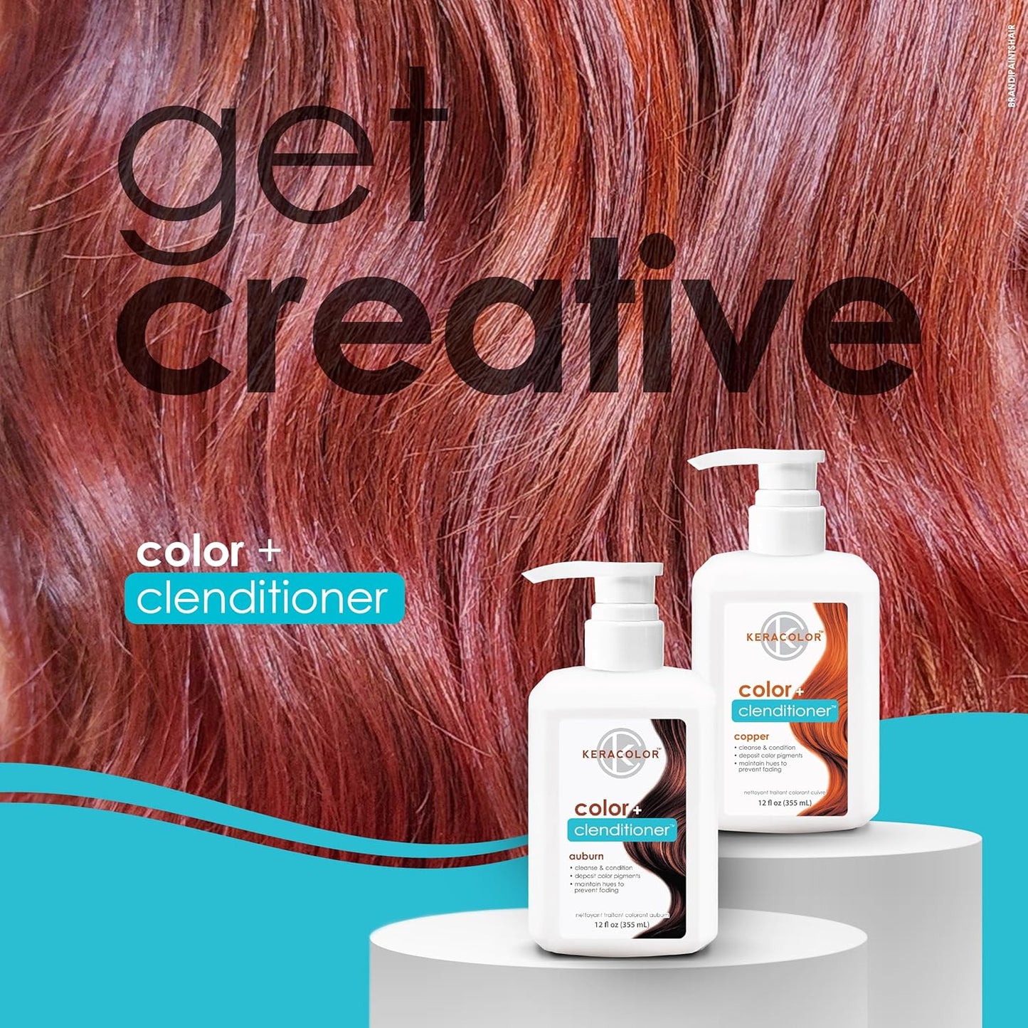 Keracolor Color + Clenditioner - 3-in-1 Color-Depositing Conditioner for Brunettes | 12 Fl Oz