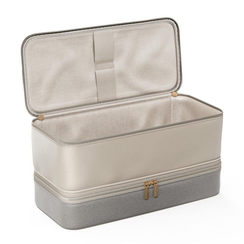 BellaBag for Dyson Airwrap Travel Case, Shark Flex Style Case, Hair Dryer Travel Bag, Shark Hair Dryer Storage, Airstraight Air Wrap Flexstyle Fusion Organizer, Dyson Travel Bag (Beige & Gray)