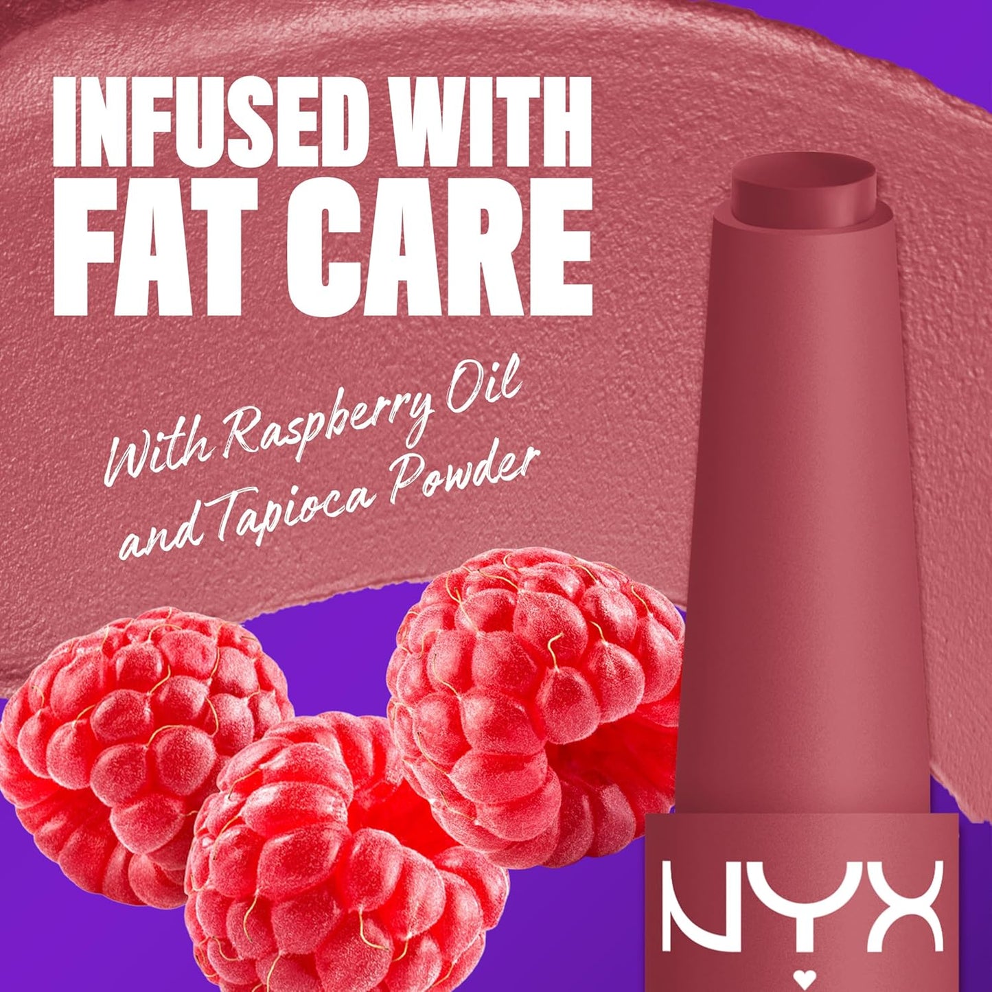 NYX Fat Matte Lipstick - Pigmented, Smoothing & Non-Drying Lip Crayon | Long-Lasting Vegan Makeup - Blush Blanket (Mauve)