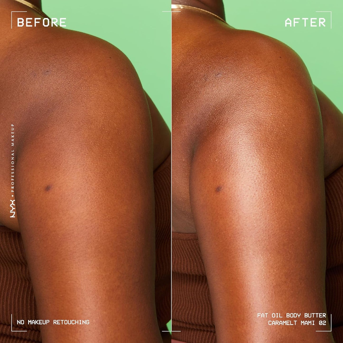 NYX Fat Oil Body Butter - Caramelt Mami, Whipped Vegan Body Cream with Avocado Oil & Shea Butter for 24 HR Hydration | Fast Absorbing, Caramel Scent