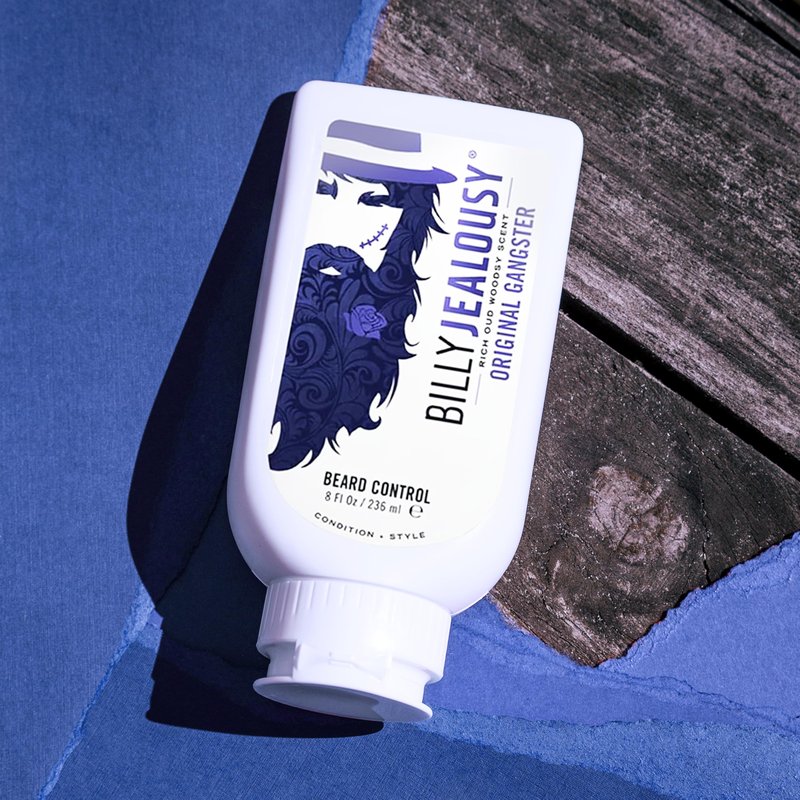 Billy Jealousy Original Gangster Beard Control Leave In Beard Conditioner for Men with Aloe Leaf Juice and Panthenol Softens Hair and Skin, Light Hold with Matte Finish, 8 Fl Oz