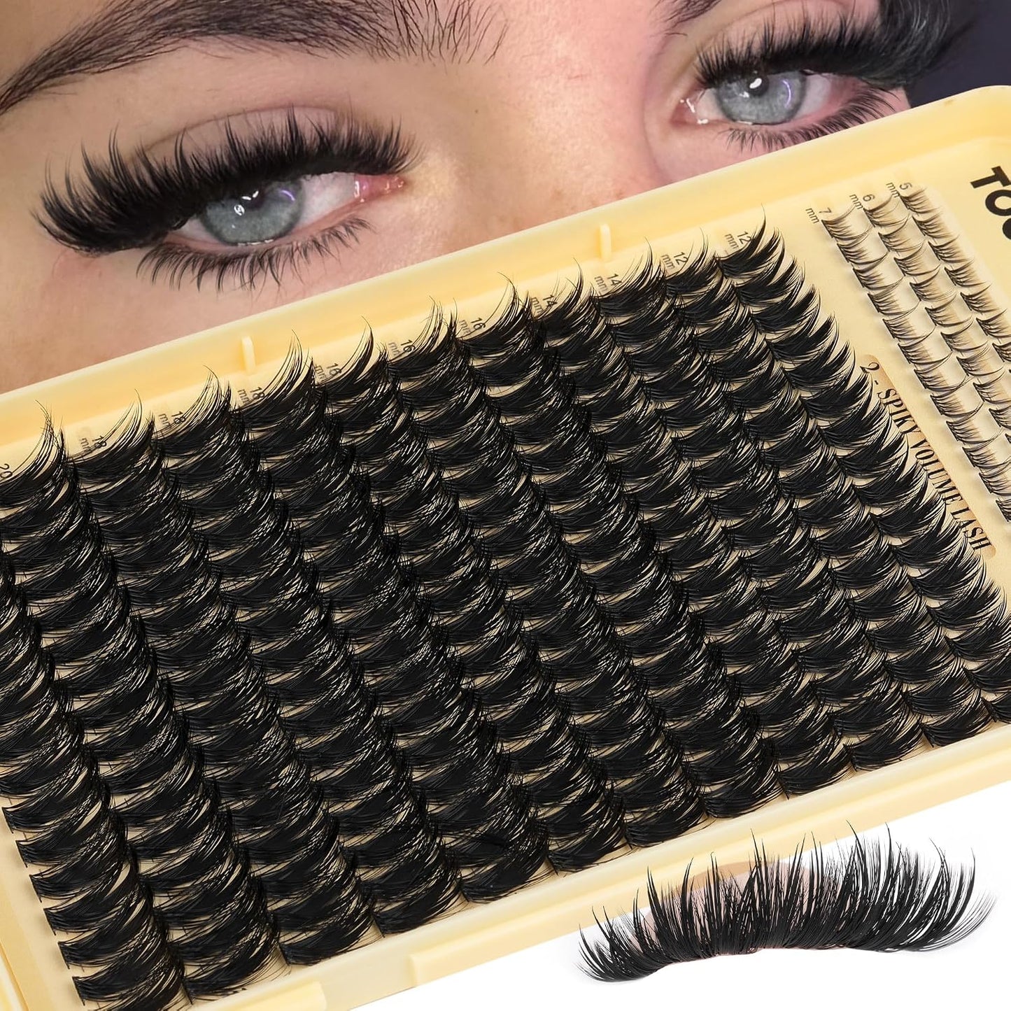 Spiky Manga Lash Clusters - 300pcs Anime Eyelash Extensions | 12-20mm Fairy Lashes for DIY Volume 80D/100D