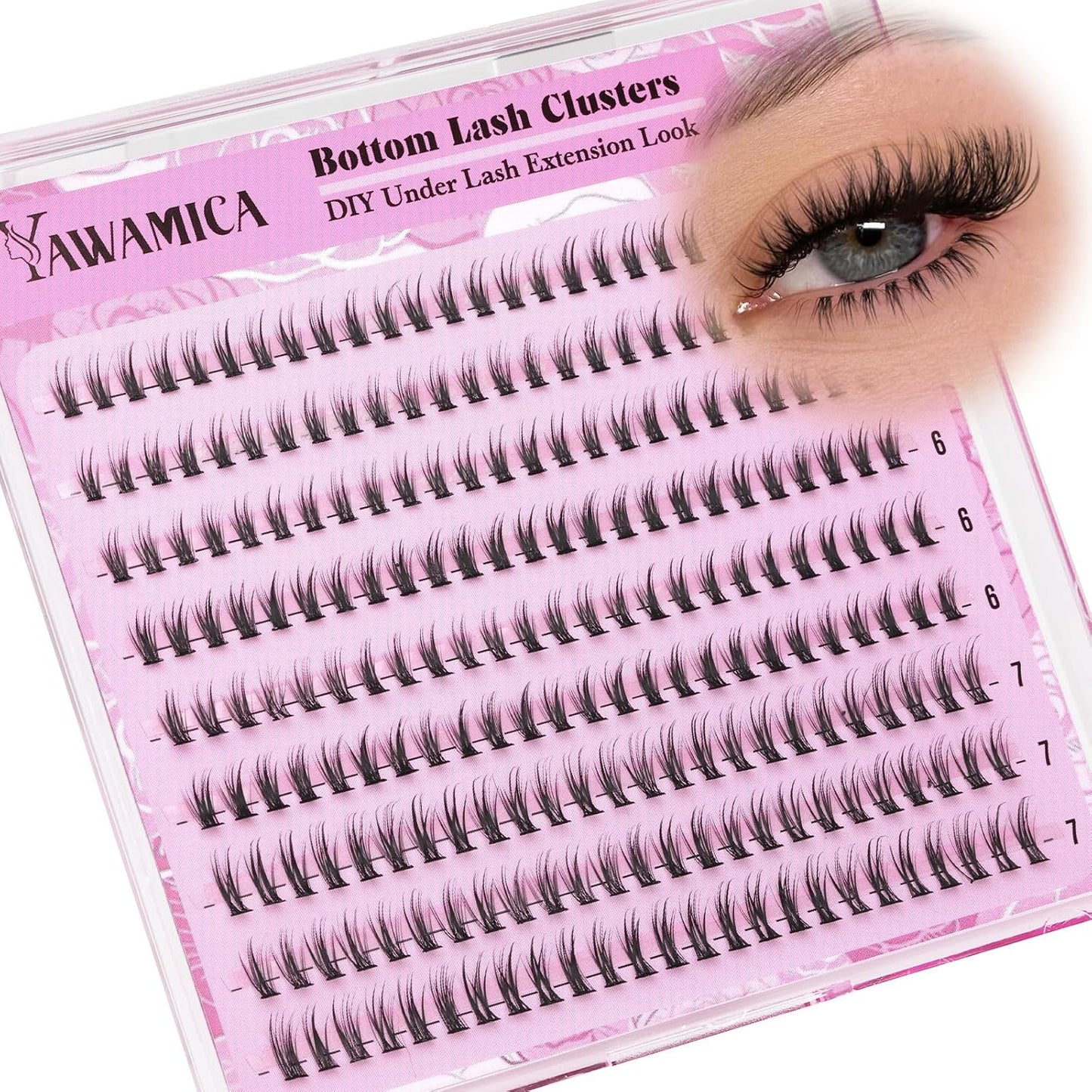 Fluffy Lash Clusters - 10-14mm D Curl Individual Eyelash Extensions | Thick 200D Volume for Soft Glam