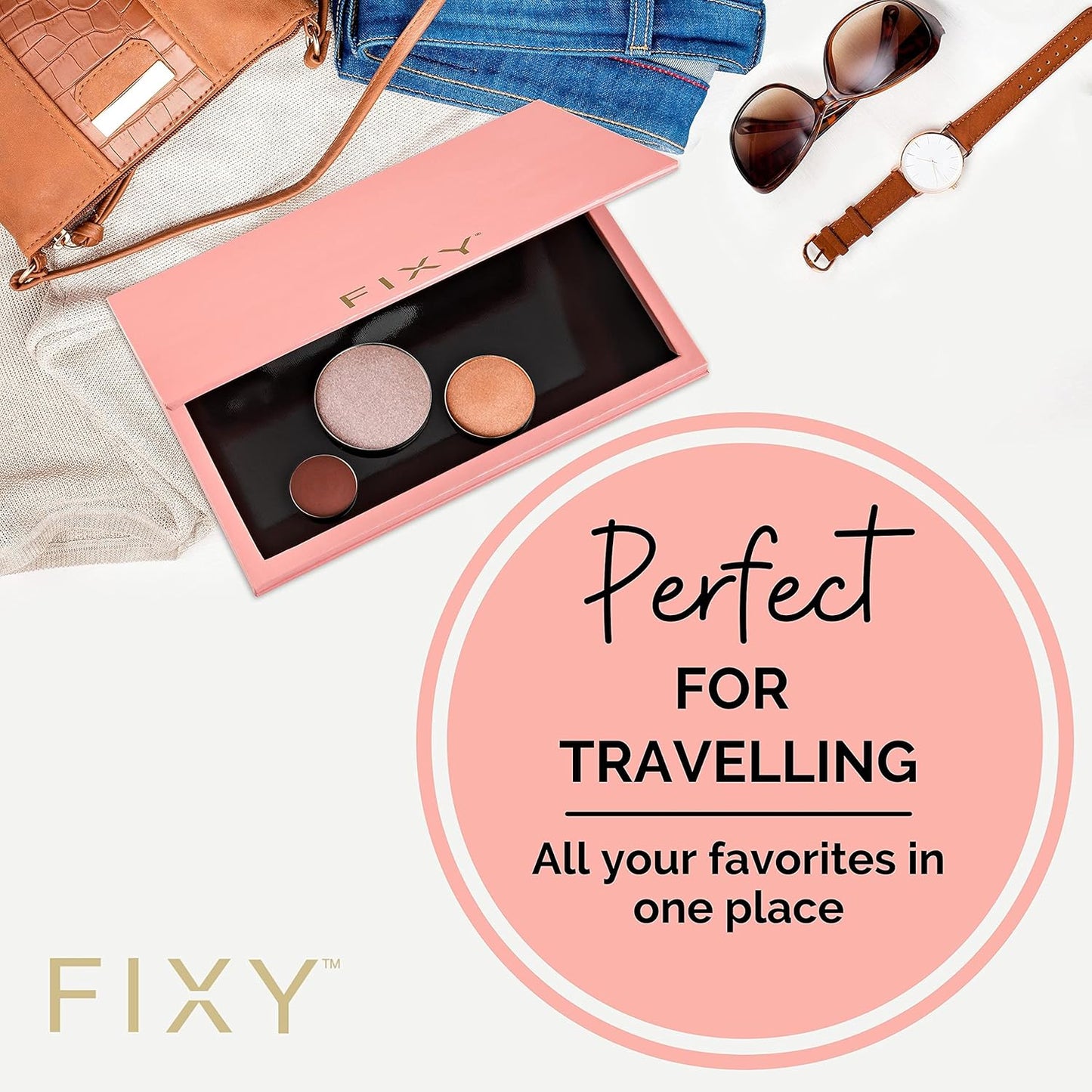 Large Magnetic Makeup Palette with Mirror - Organize & Customize Your Makeup | 5.75” x 8.25”