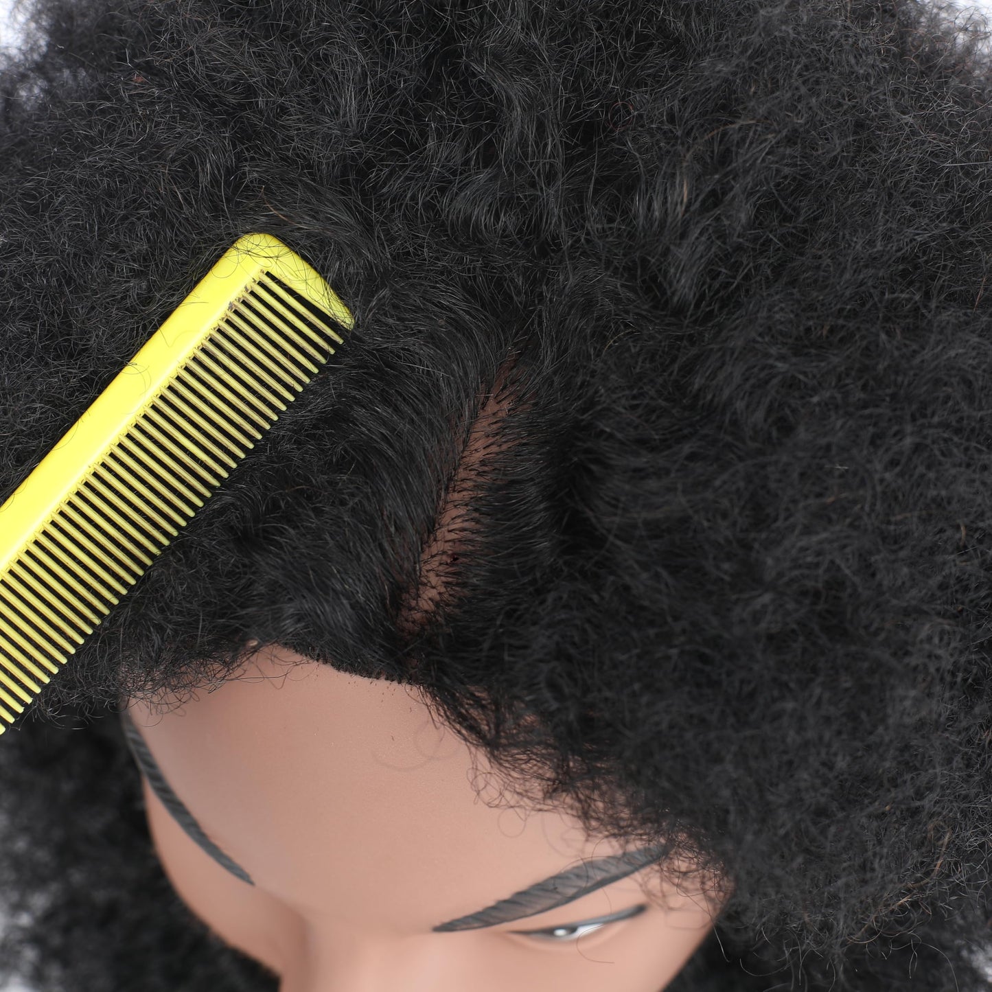 Stancia 6’’ Afro Male Mannequin Head,100% Human Hair Mannequin Head Styling Heads, Manikin Head for Practice Styling Cornrow Braiding with Clamp Stand