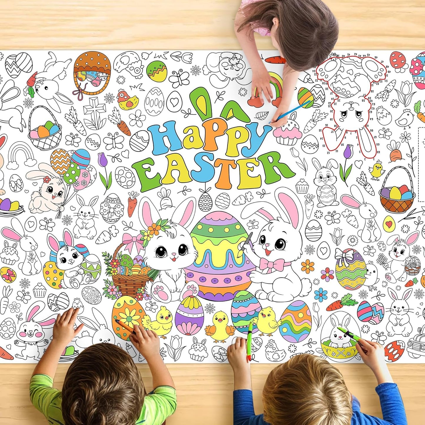 Monster Truck Coloring Tablecloth - Large 30x72 Inch for Kids | Perfect for Birthday Parties & Classroom Fun