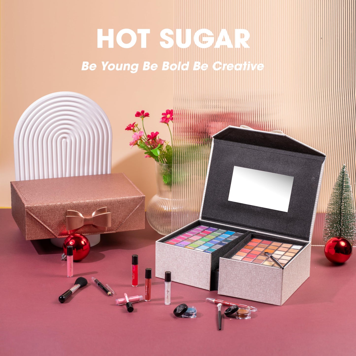 Hot Sugar Makeup Kit for Teenagers, Beginner Makeup Gift Set for Women Full Makeup Kit (Bronze)