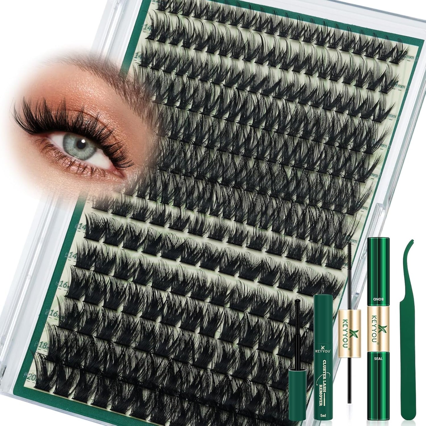 Manga Lash Clusters Kit - 200D Wet Look Anime Lashes | 12-20mm Wispy Fluffy Individual Lashes for Cosplay & Daily Makeup