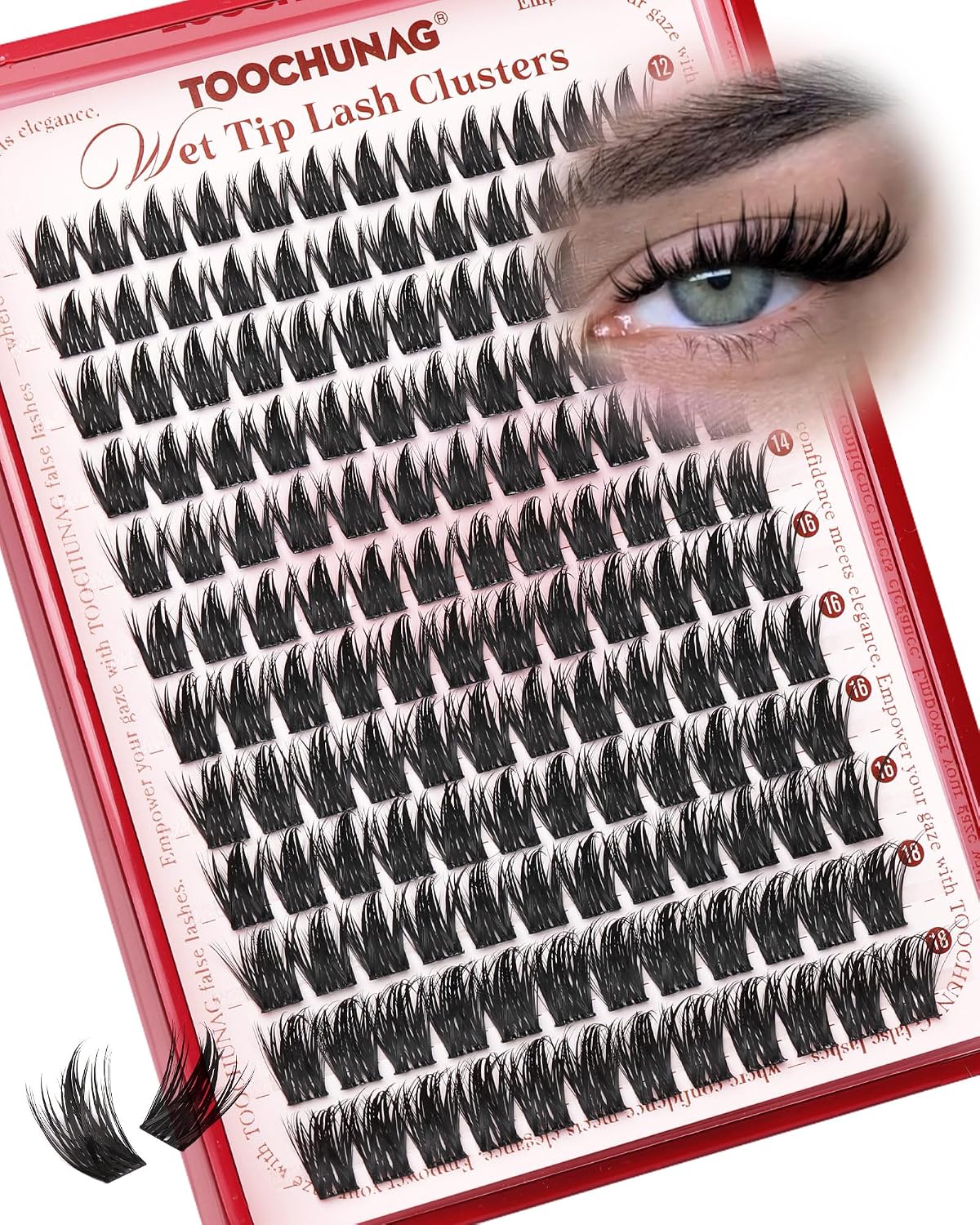 Manga Lash Clusters - Anime Eyelash Extensions for Volume & Thickness | 12-18mm Spiky Lashes, 144pcs DIY Set
