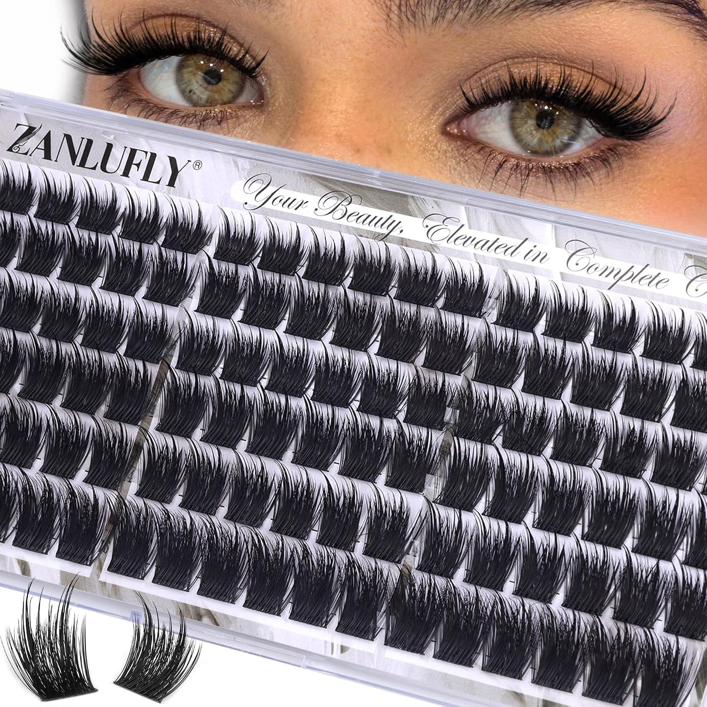 Natural Volume Eyelash Clusters - Wispy Faux Mink Extensions 10-16mm | CC Curly Individual Lashes