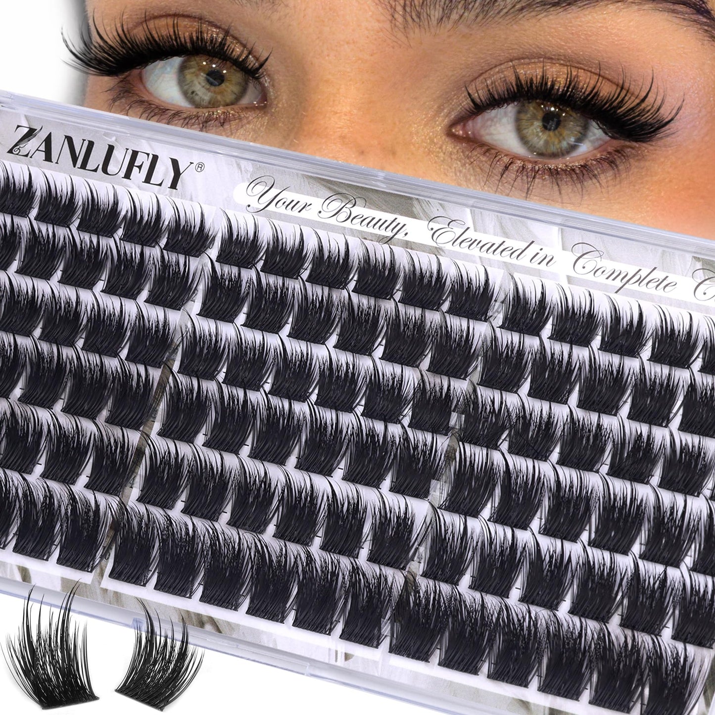 Wispy Lash Clusters Natural Volume Eyelash Clusters 10-16mm Spiky Cluster Eyelash Extensions Faux Mink Lash Extension CC Curly Individual Lashes Soft Thin Band by zanlufly