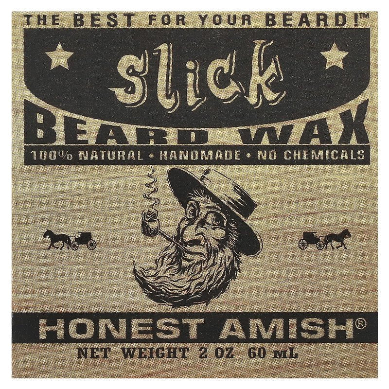 Honest Amish Slick Beard Wax - All Natural and Organic - 2 ounce
